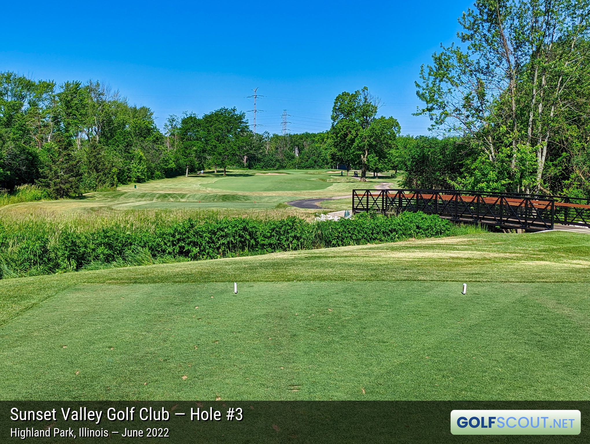 Photo of hole #3 at Sunset Valley Golf Club in Highland Park, Illinois. 