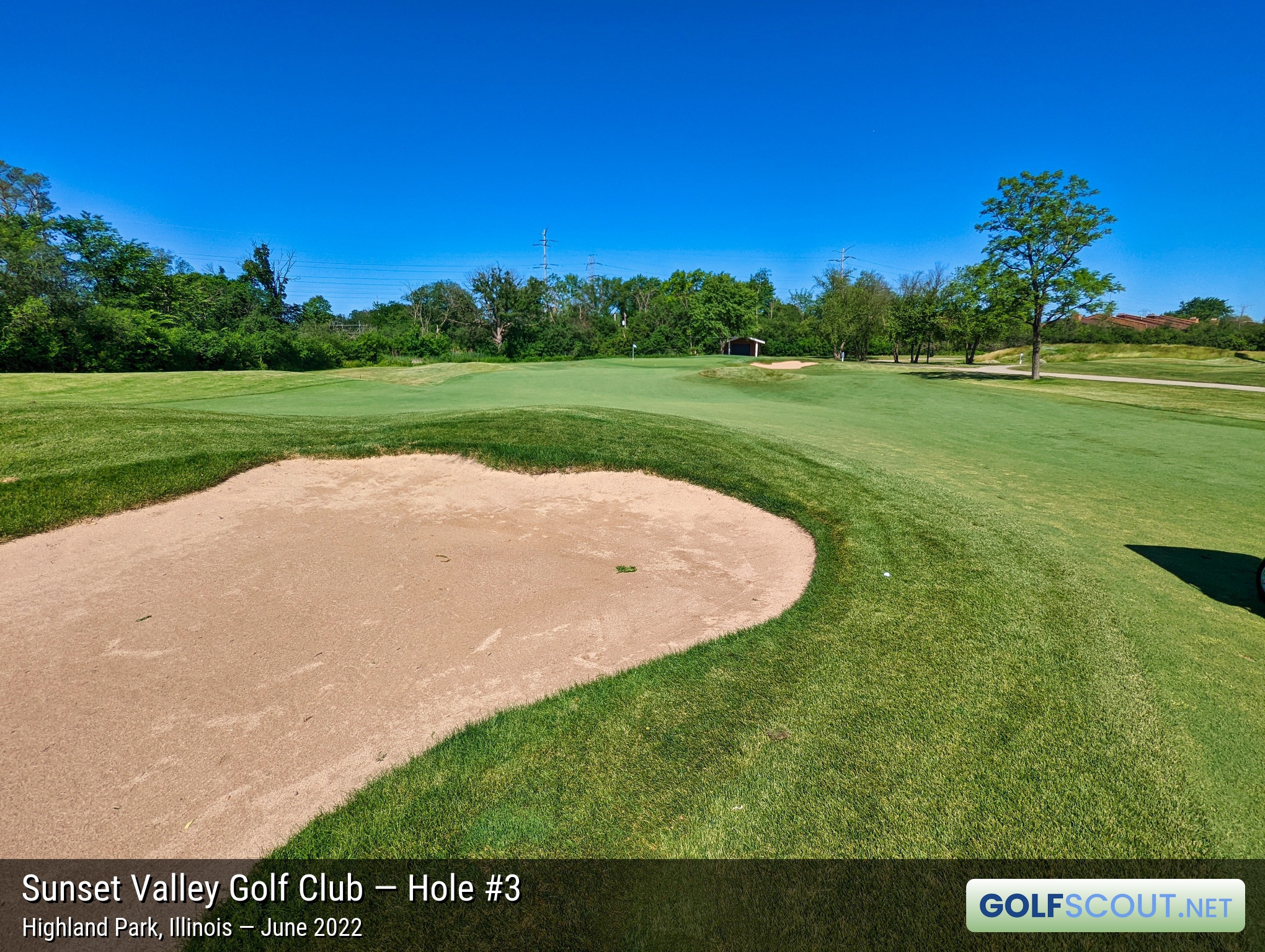 Photo of hole #3 at Sunset Valley Golf Club in Highland Park, Illinois. 