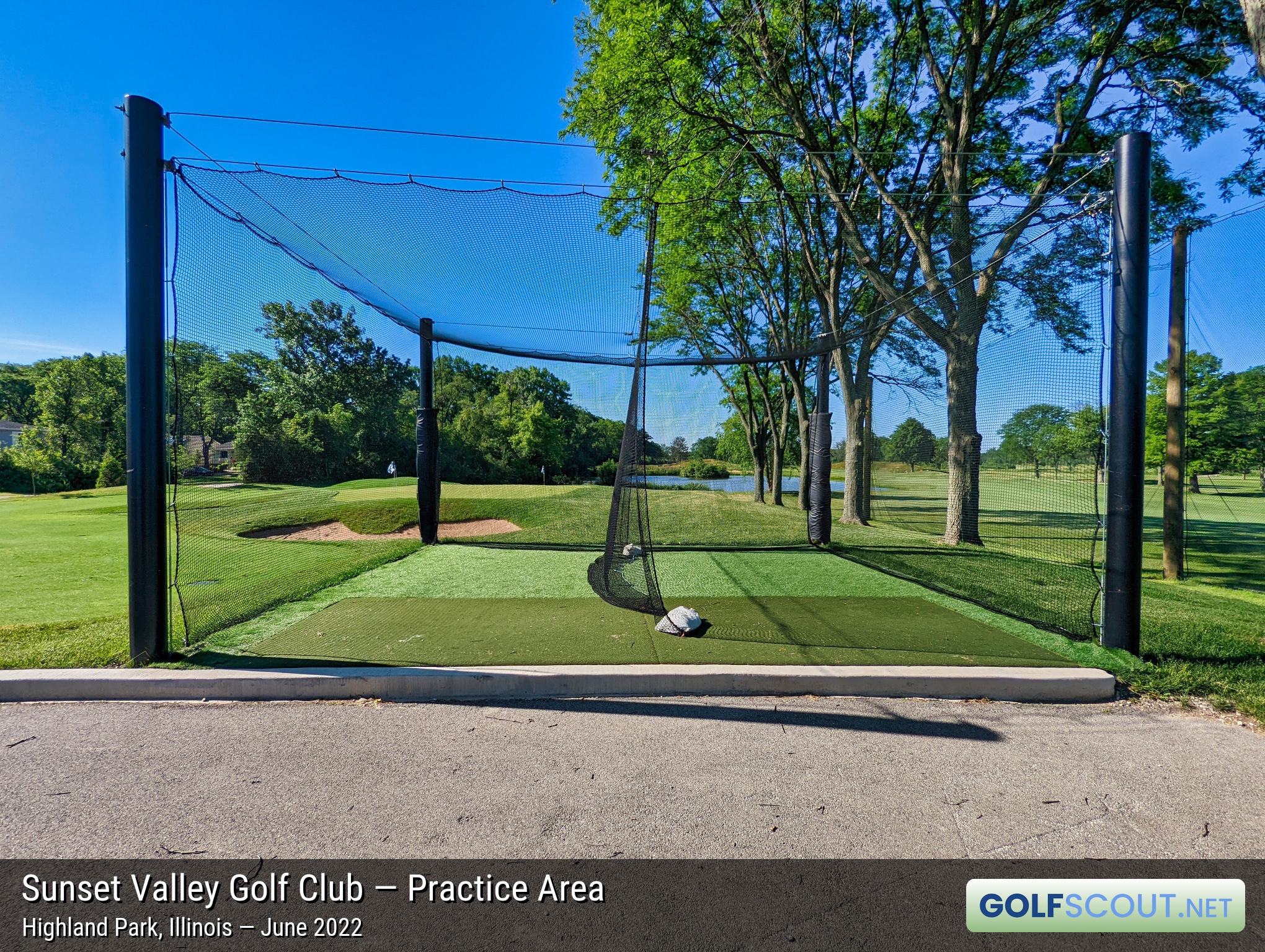 Photo of the practice area at Sunset Valley Golf Club in Highland Park, Illinois. 