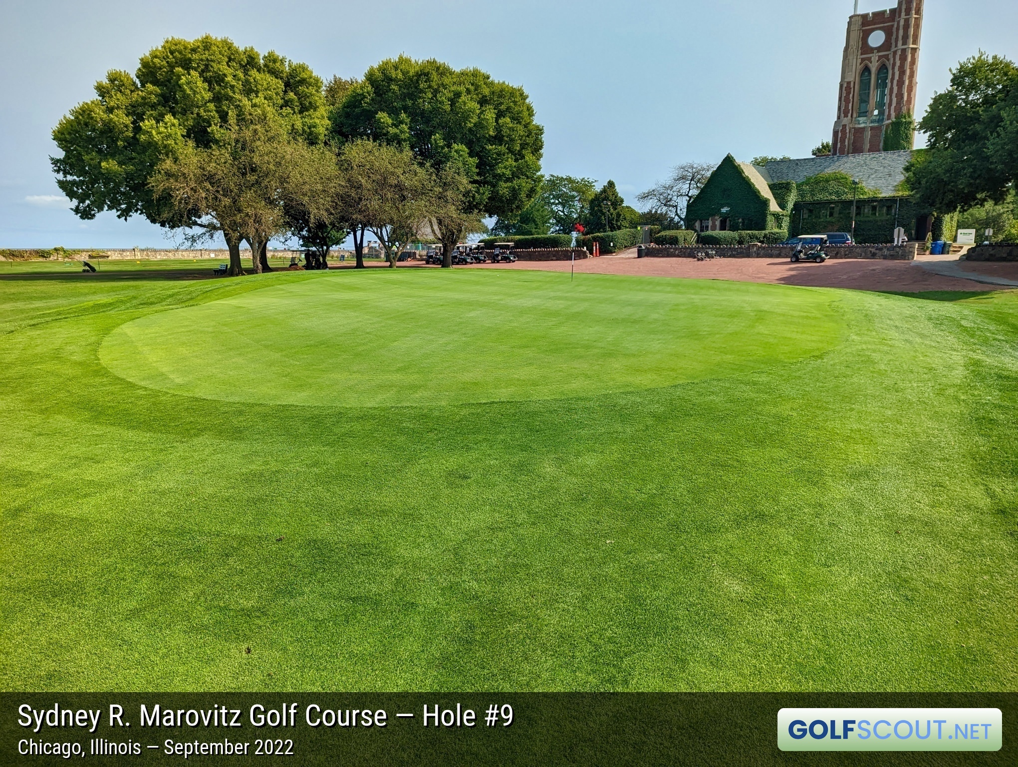 Photo of hole #9 at Sydney R. Marovitz Golf Course in Chicago, Illinois. 