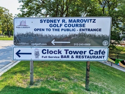 Sydney R. Marovitz Golf Course Entrance Sign