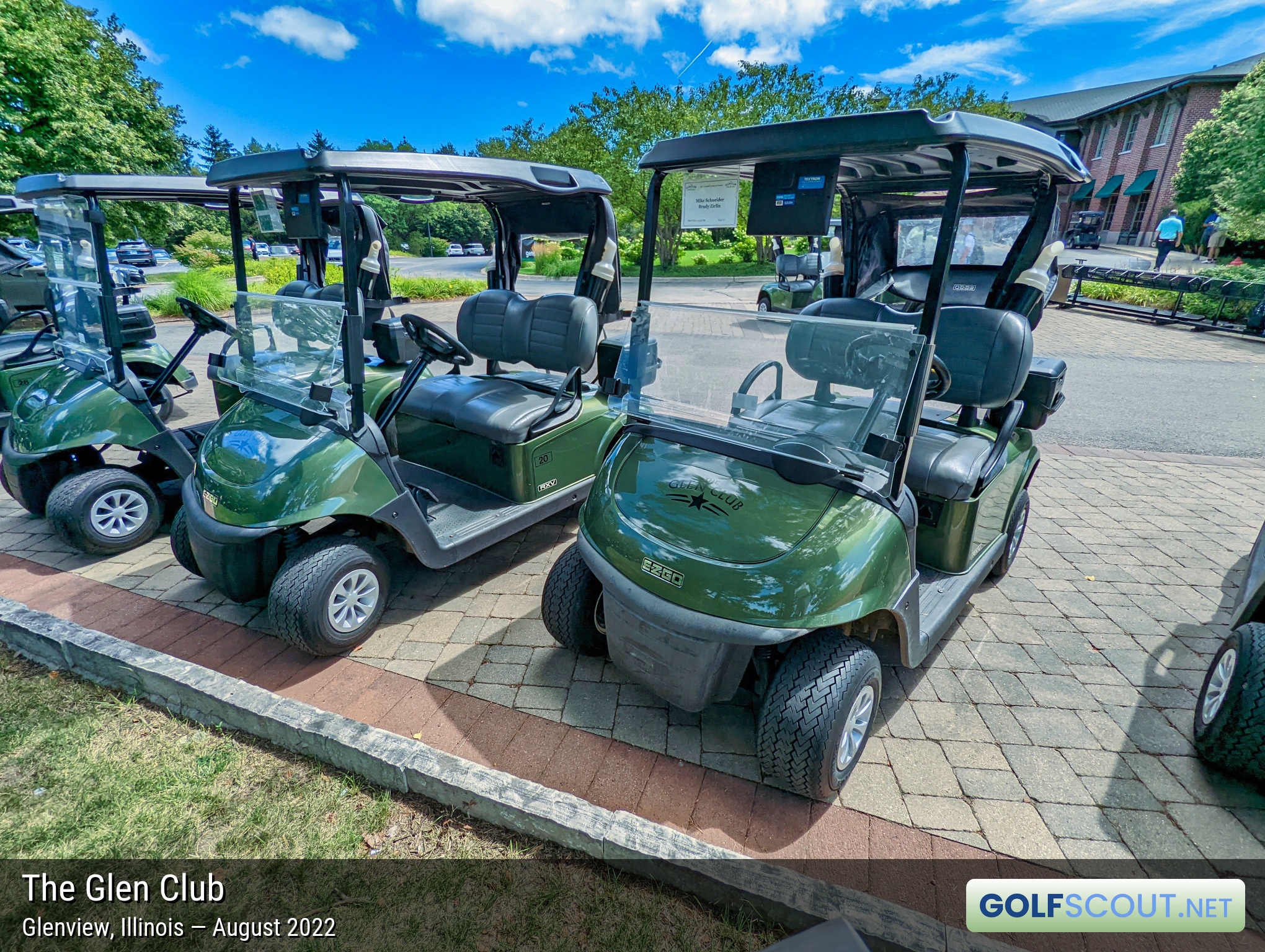 Photo of the golf carts at The Glen Club in Glenview, Illinois. 