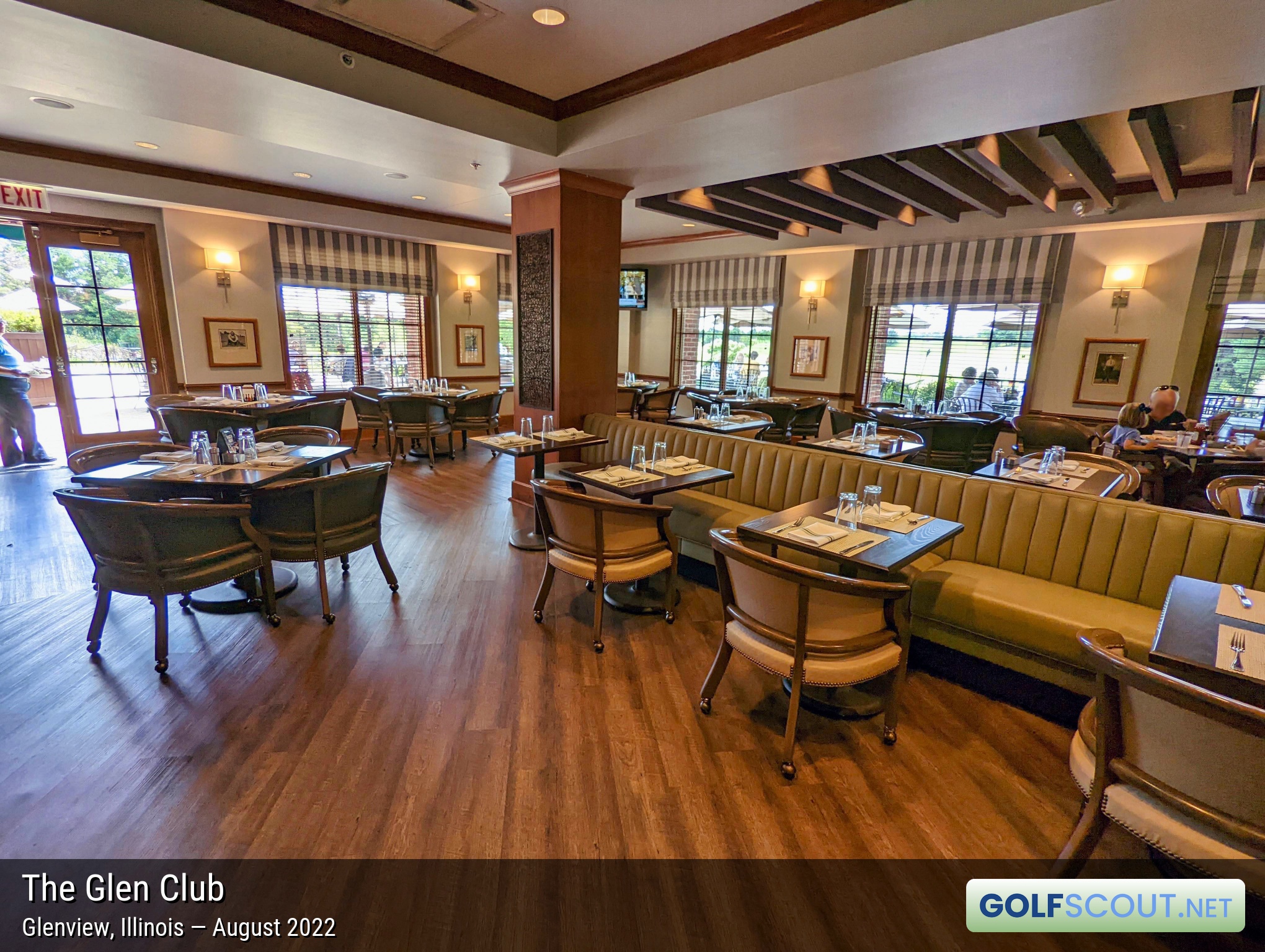 Photo of the restaurant at The Glen Club in Glenview, Illinois. 