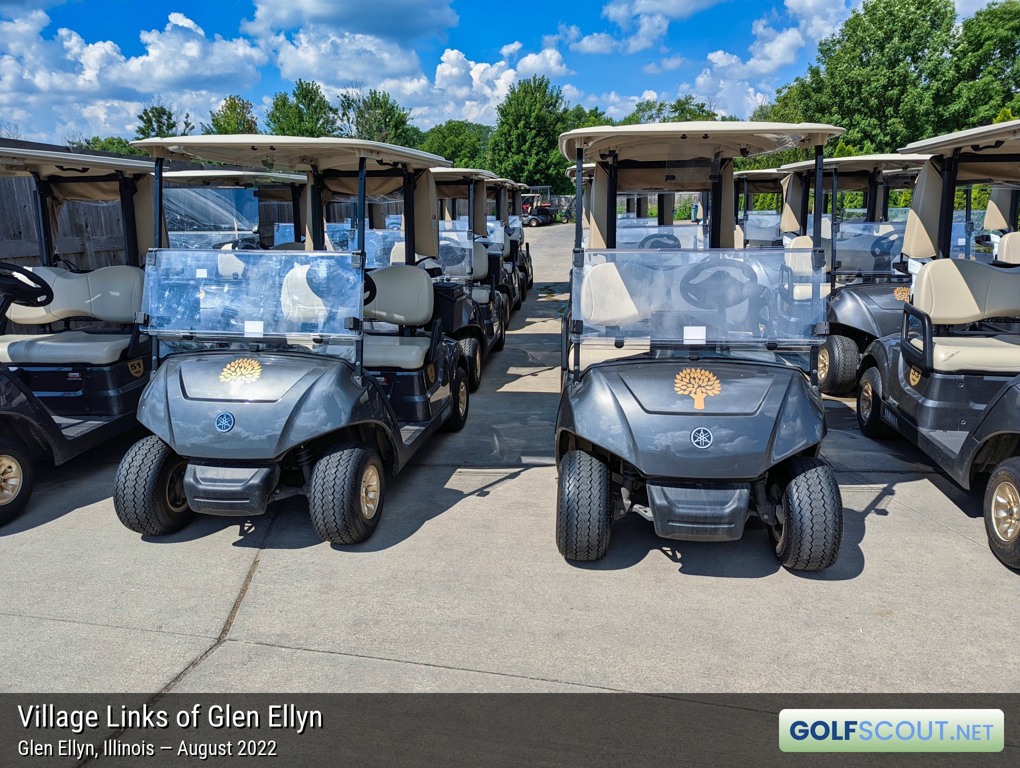 Photo of the golf carts at Village Links of Glen Ellyn - 9 Hole Course in Glen Ellyn, Illinois. 