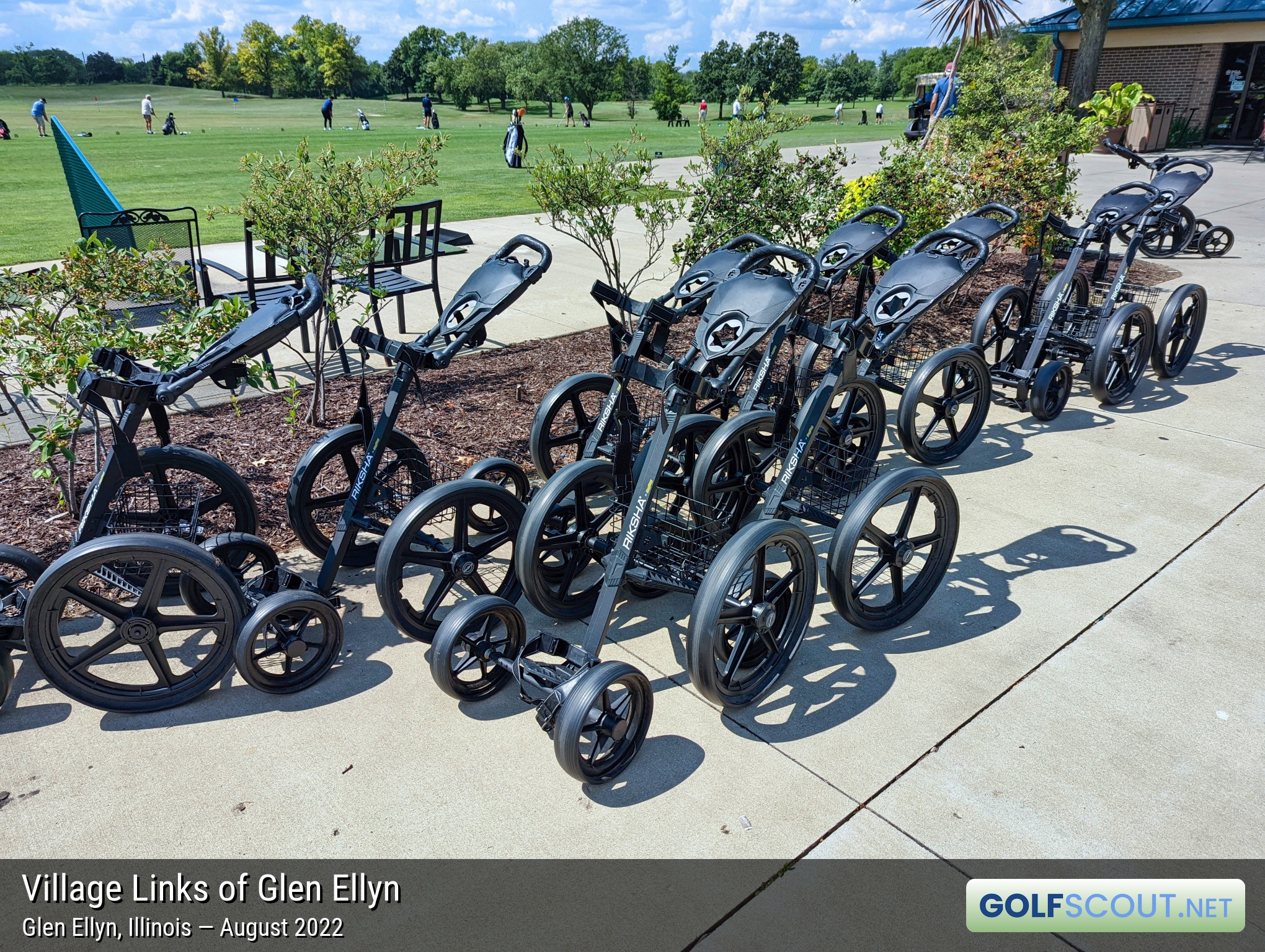 Photo of the golf carts at Village Links of Glen Ellyn - 9 Hole Course in Glen Ellyn, Illinois. 