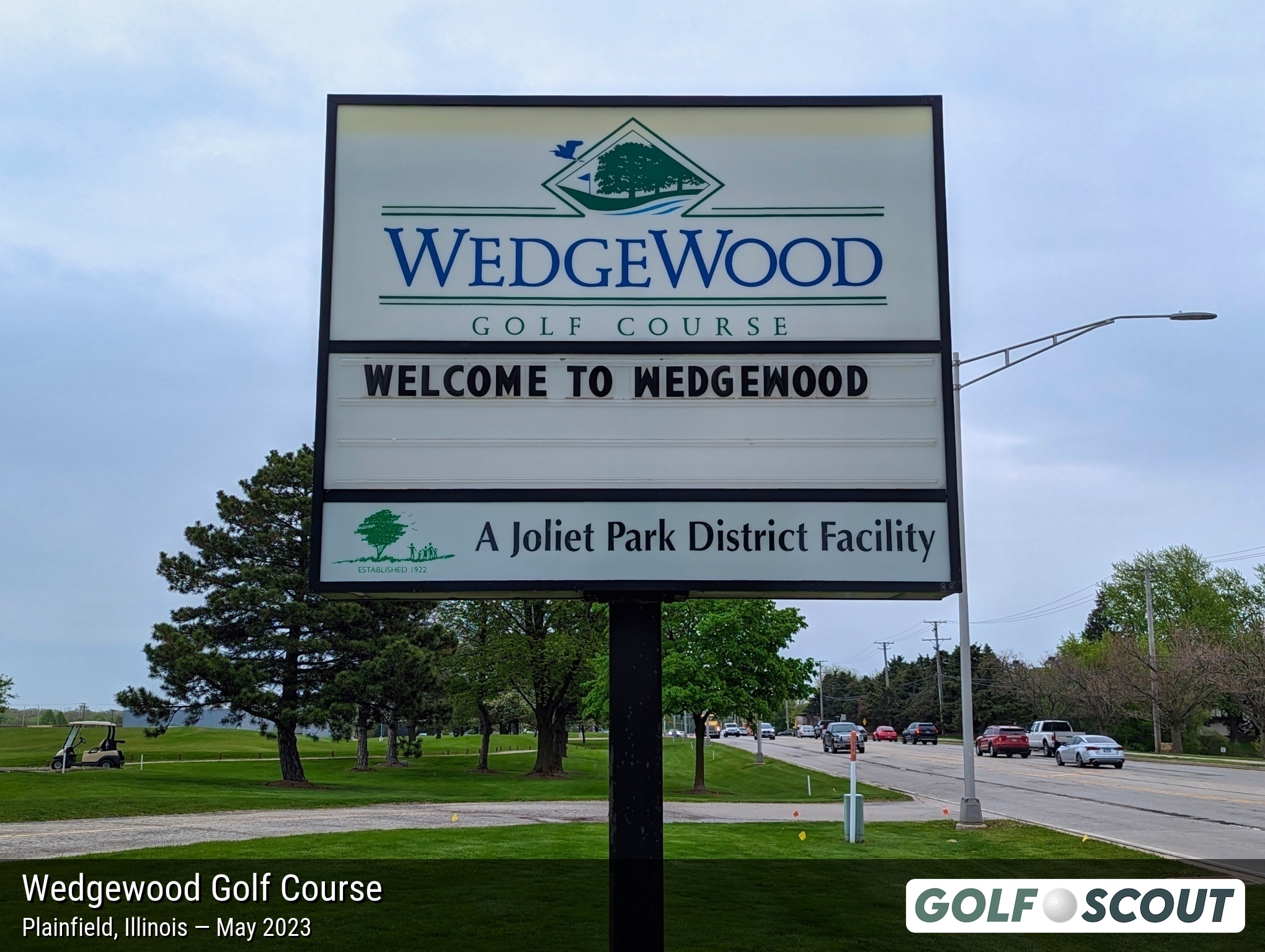 Sign at the entrance to Wedgewood Golf Course
