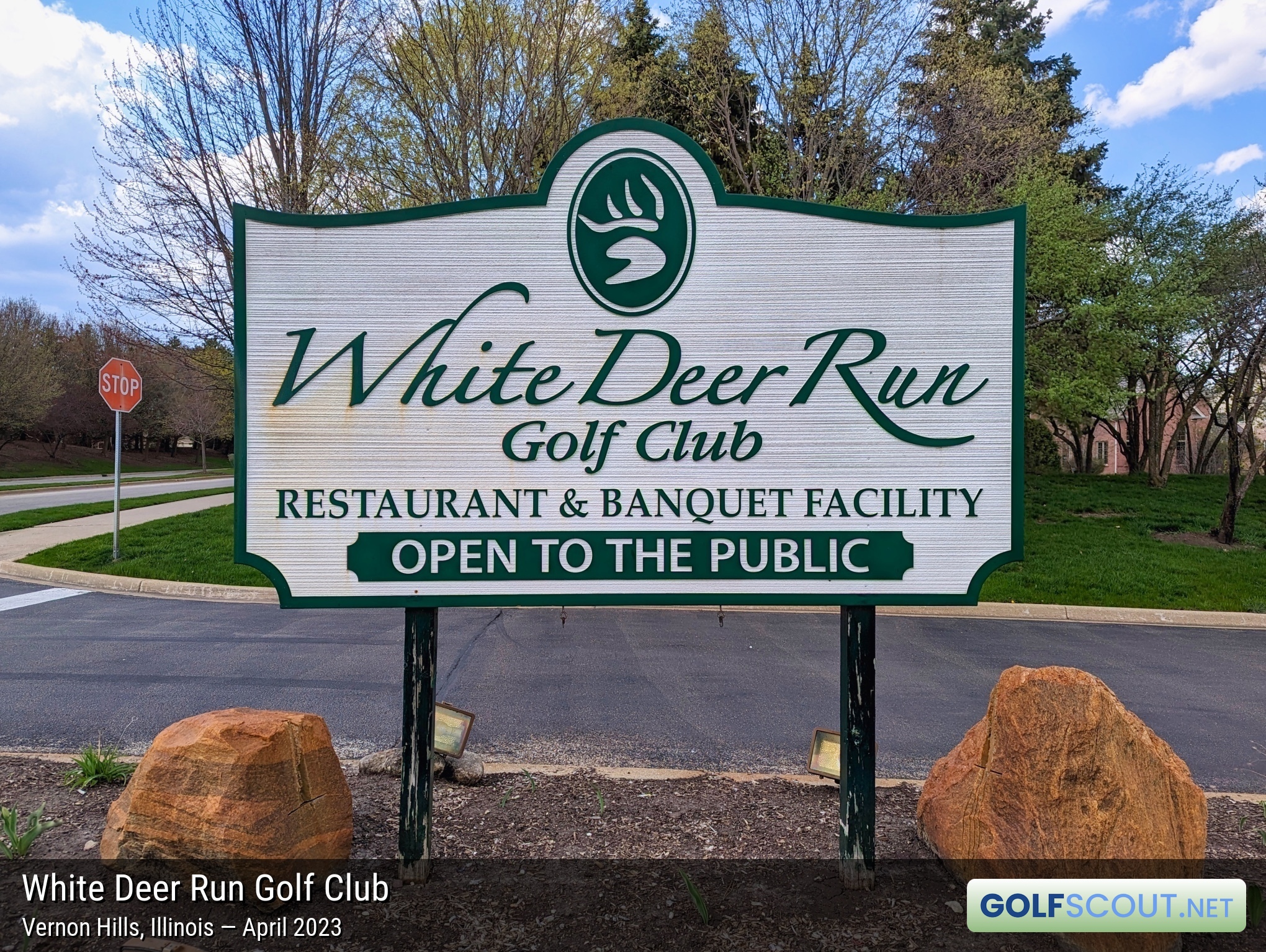Sign at the entrance to White Deer Run Golf Club