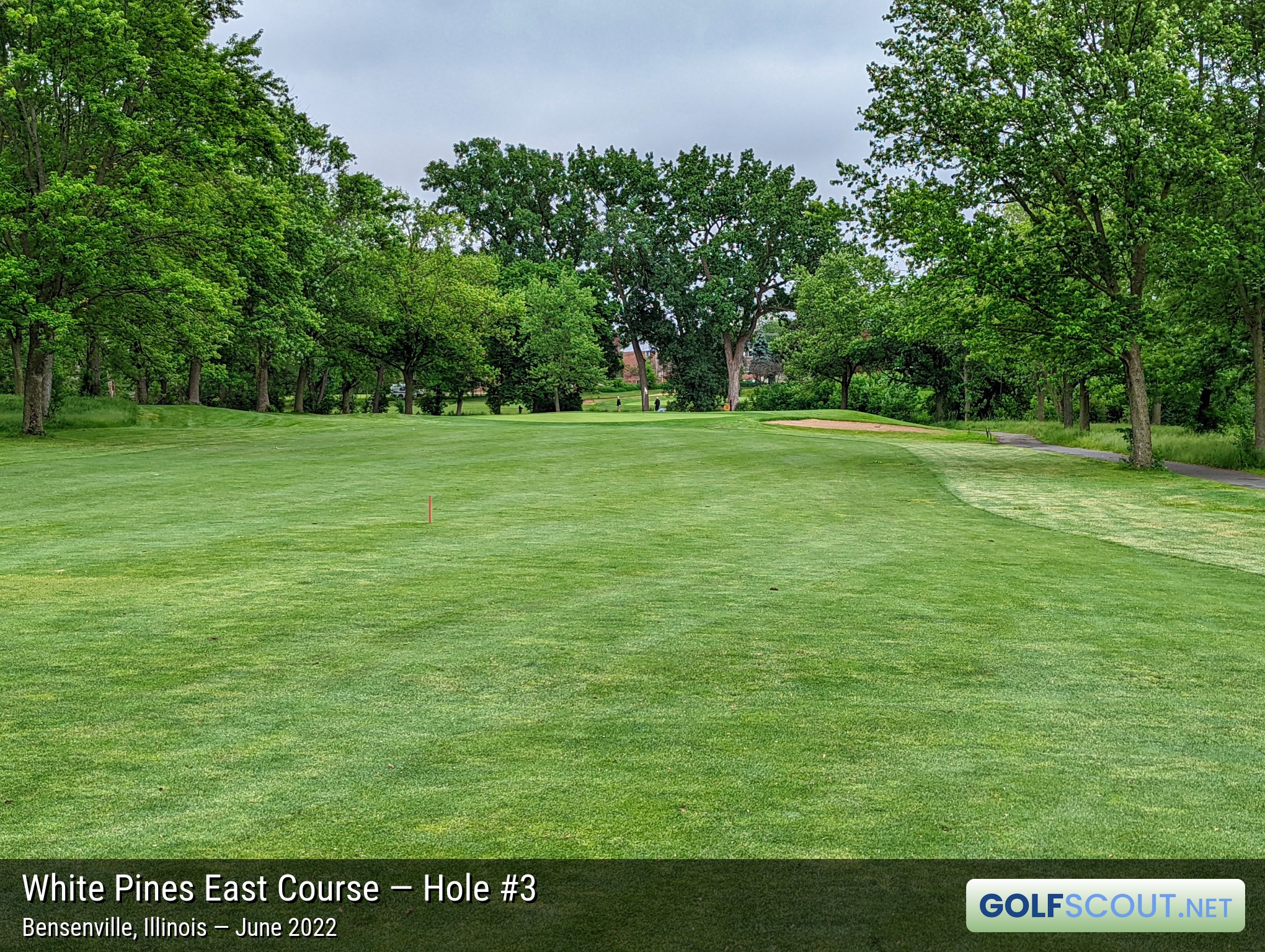 Photo of hole #3 at White Pines East Course in Bensenville, Illinois. 