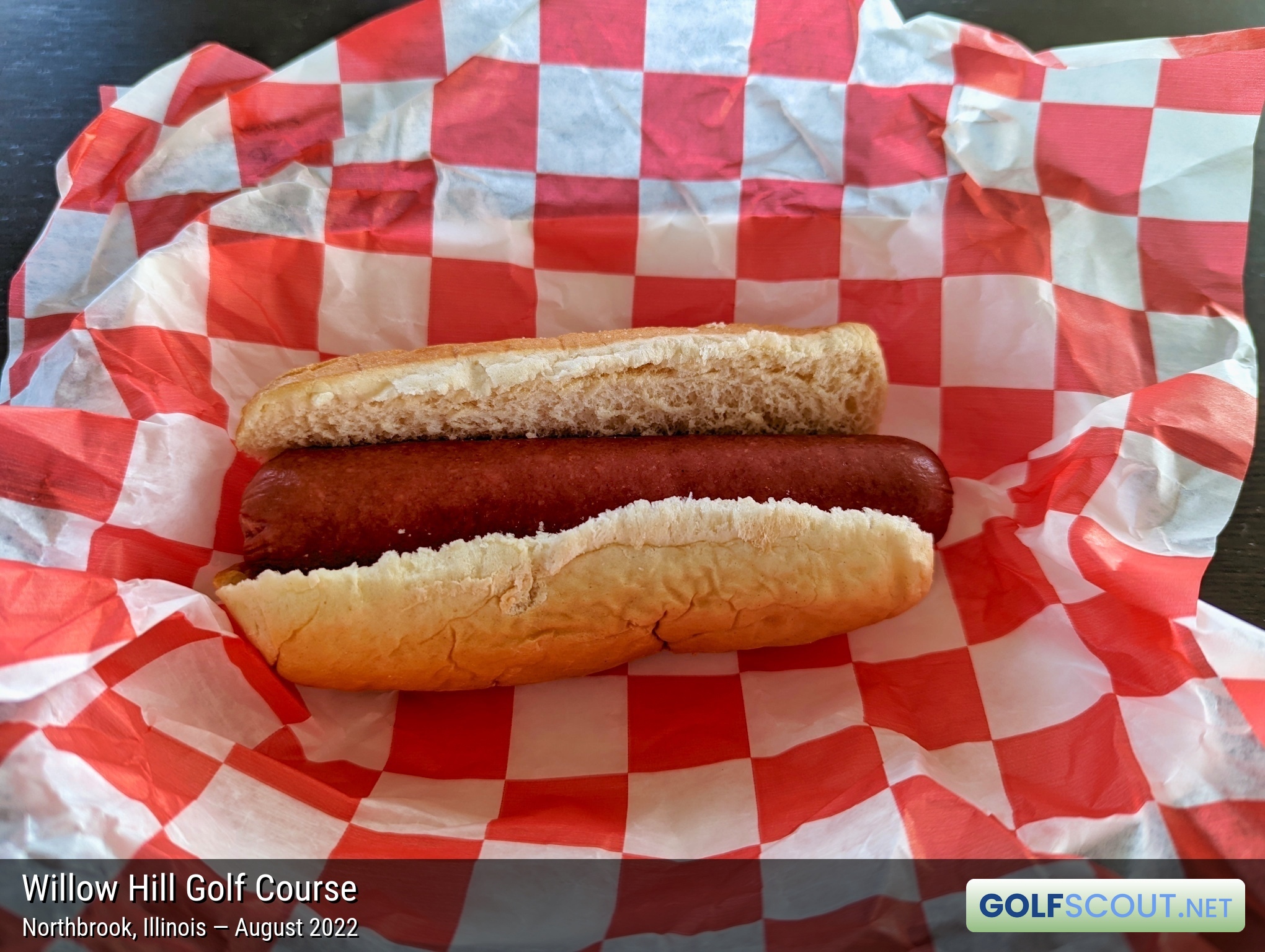 Photo of the food and dining at Willow Hill Golf Course in Northbrook, Illinois. Photo of the hot dog at Willow Hill Golf Course in Northbrook, Illinois.