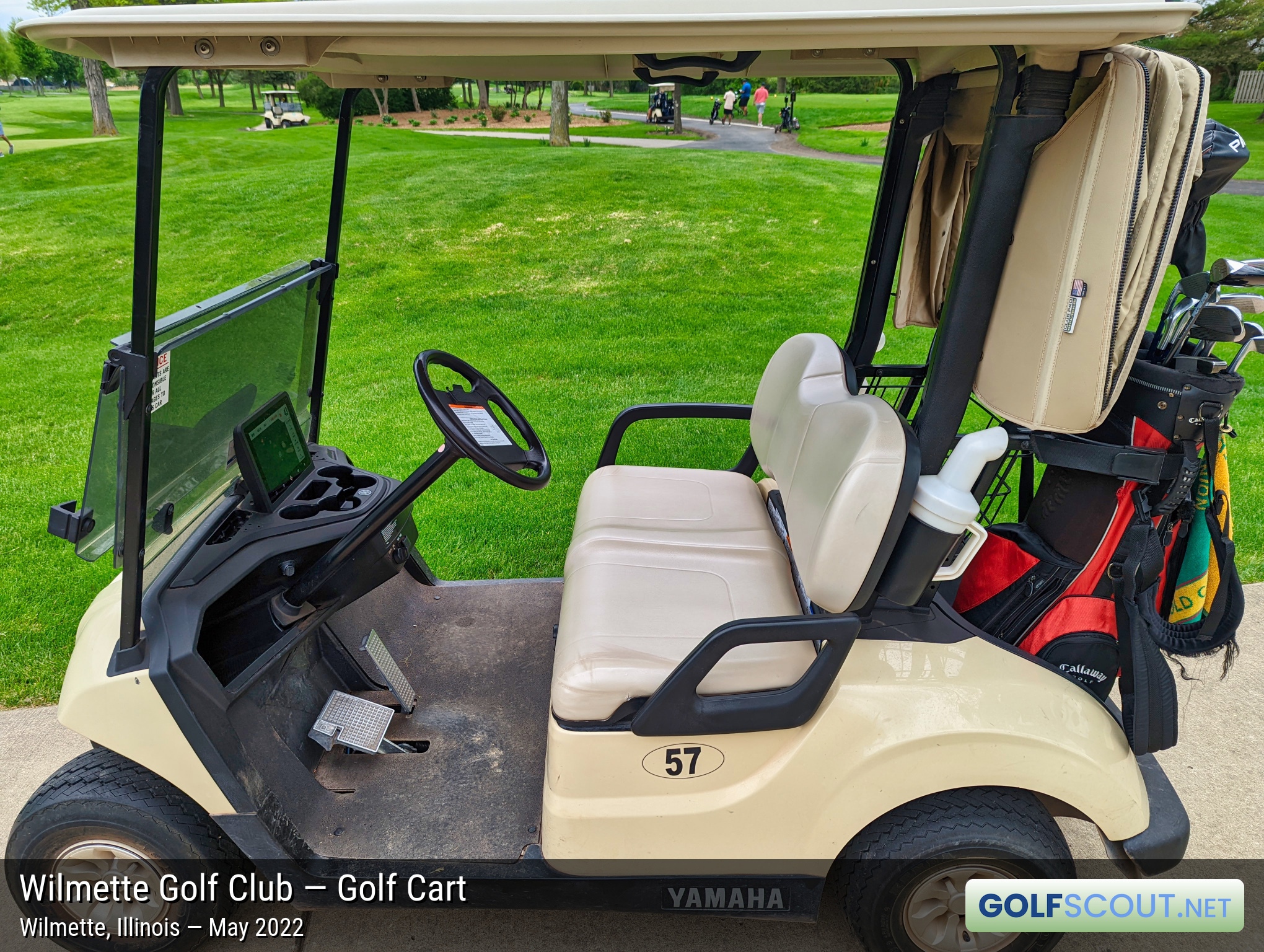 Photo of the golf carts at Wilmette Golf Club in Wilmette, Illinois. 