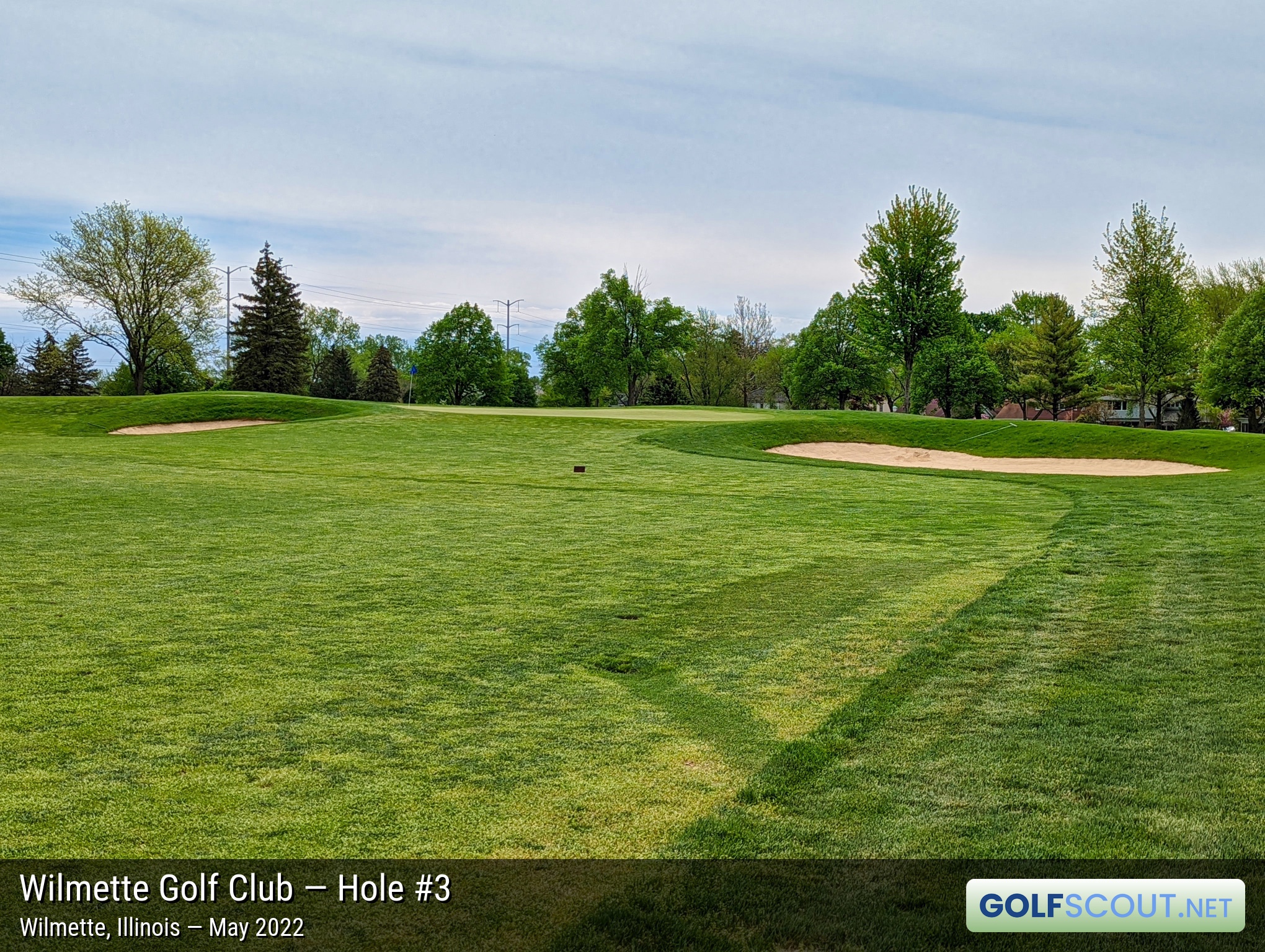 Photo of hole #3 at Wilmette Golf Club in Wilmette, Illinois. 