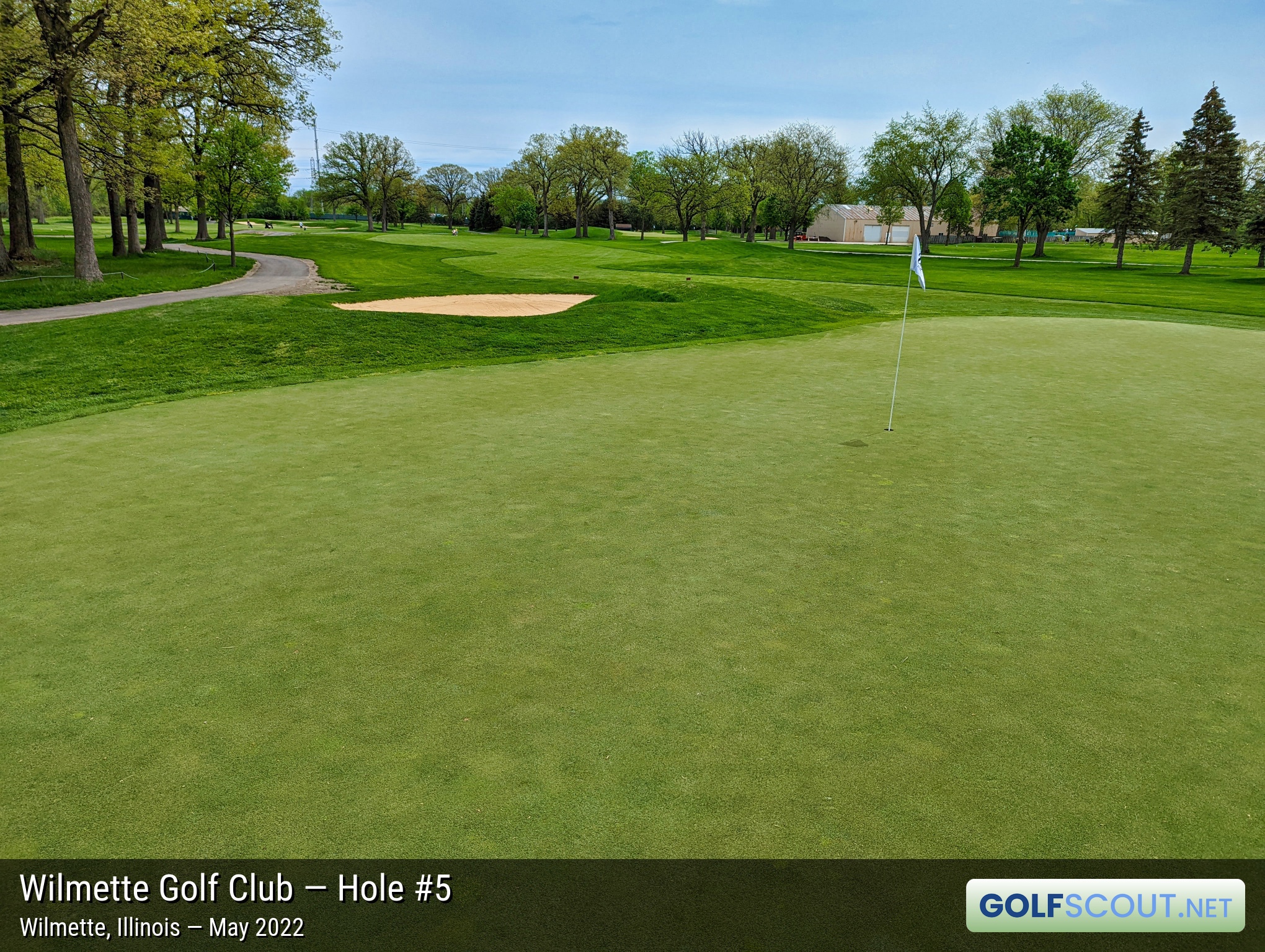 Photo of hole #5 at Wilmette Golf Club in Wilmette, Illinois. 