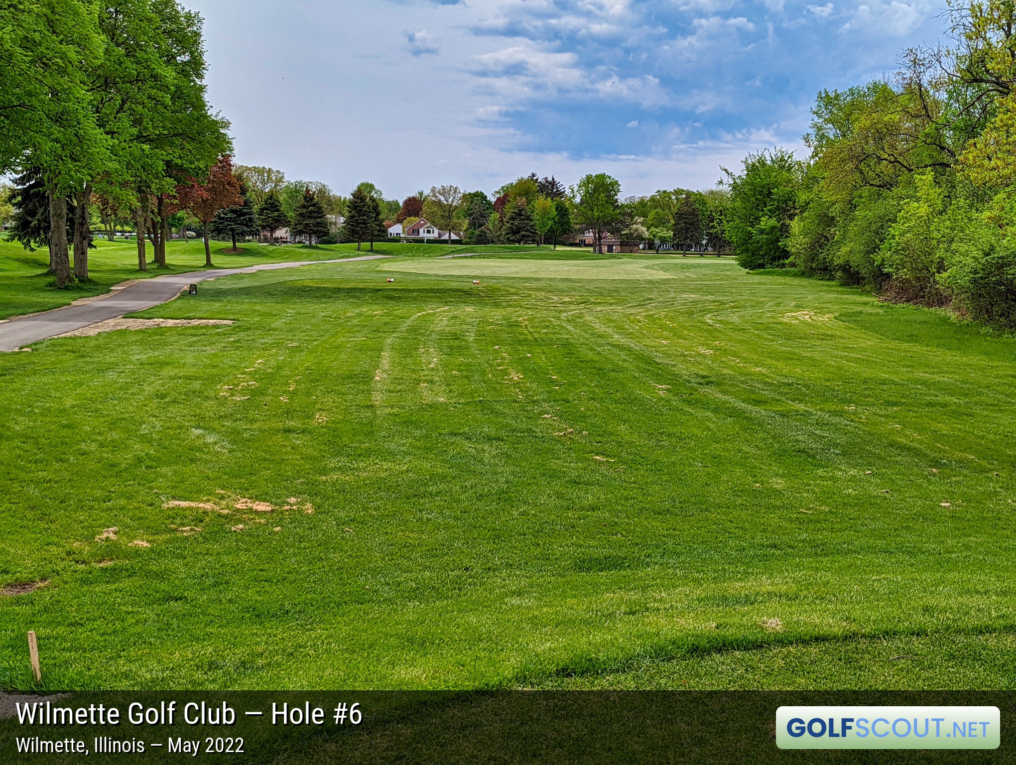 Photo of hole #6 at Wilmette Golf Club in Wilmette, Illinois. 