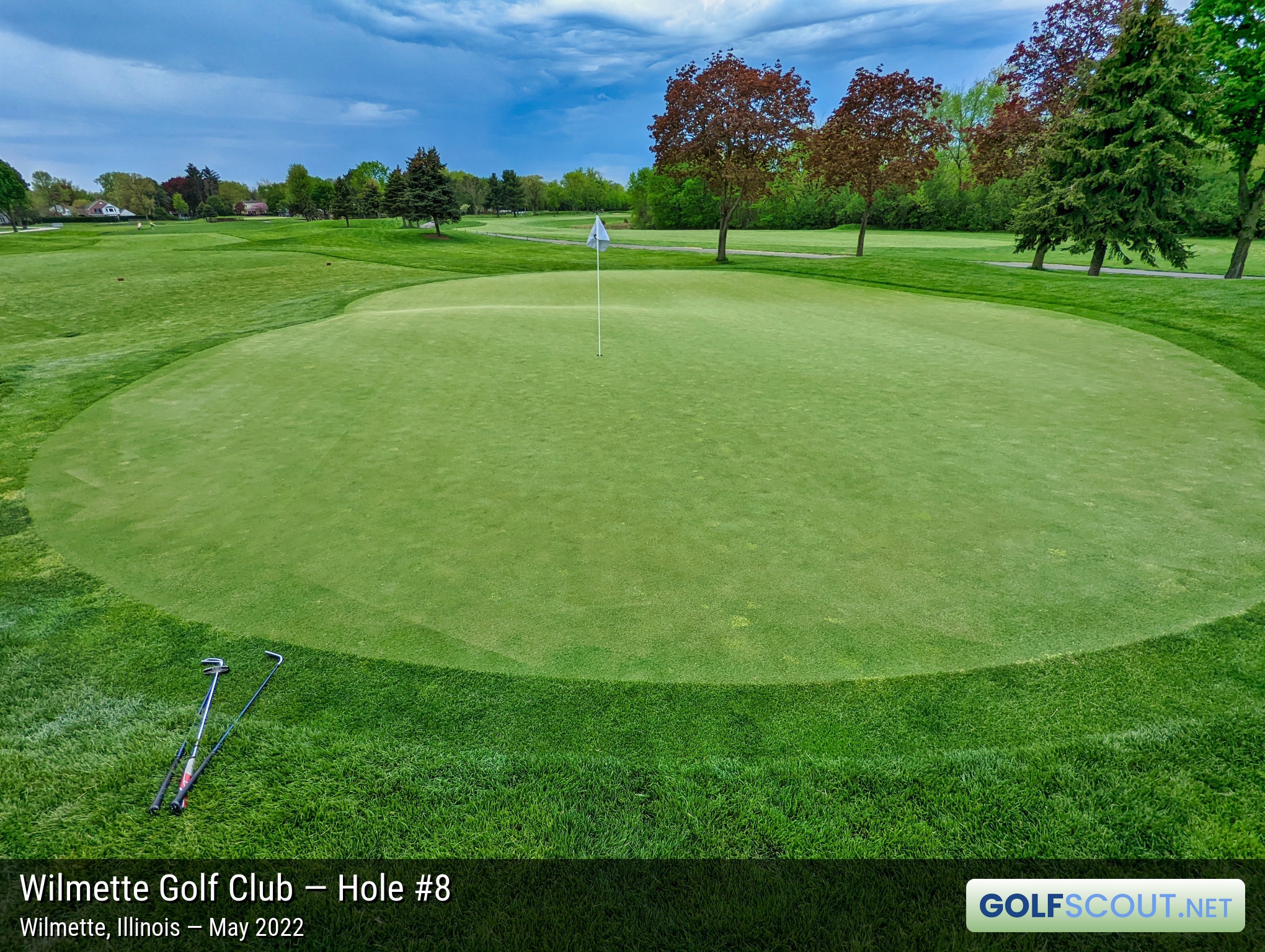 Photo of hole #8 at Wilmette Golf Club in Wilmette, Illinois. 