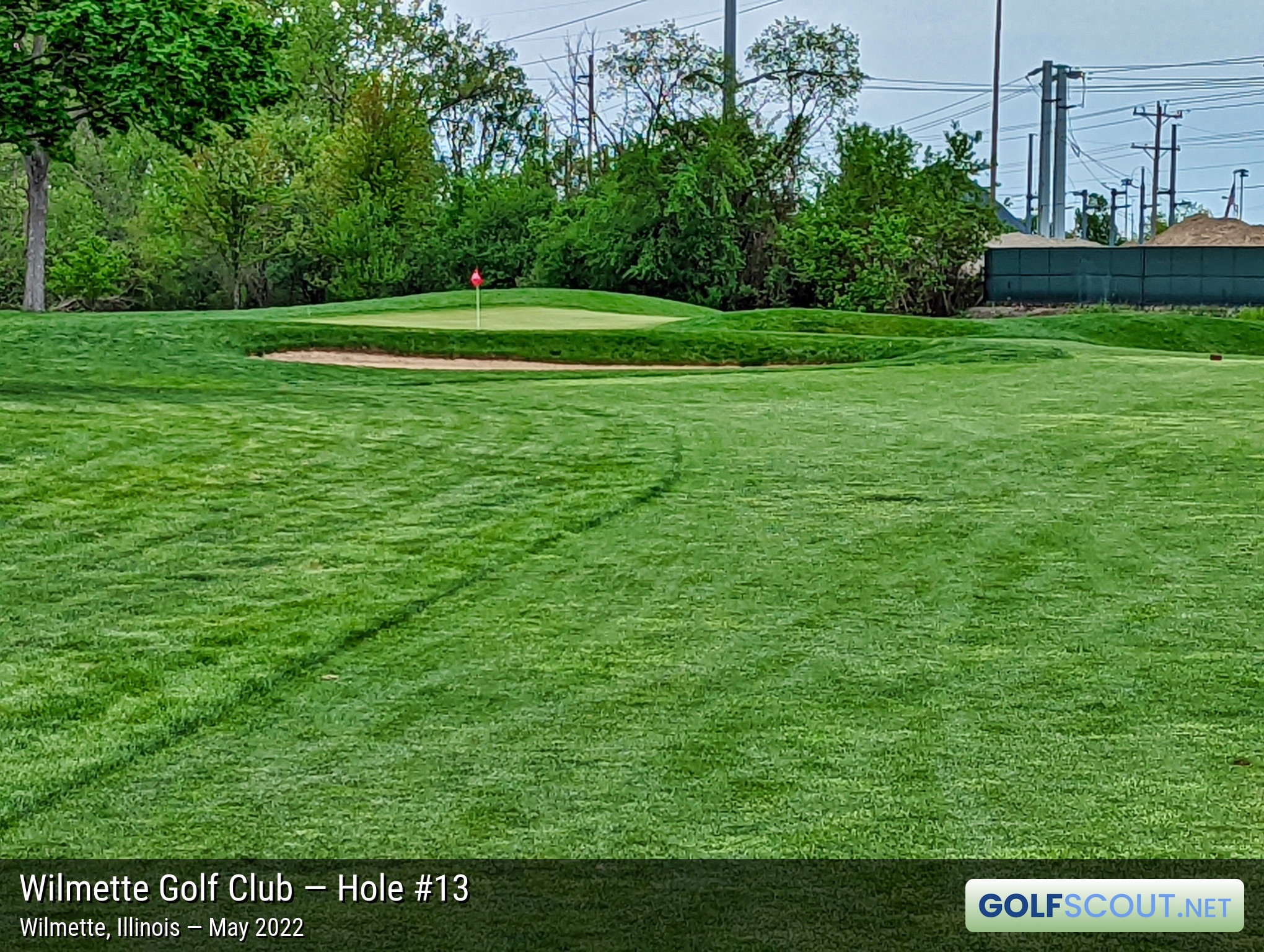 Photo of hole #13 at Wilmette Golf Club in Wilmette, Illinois. 