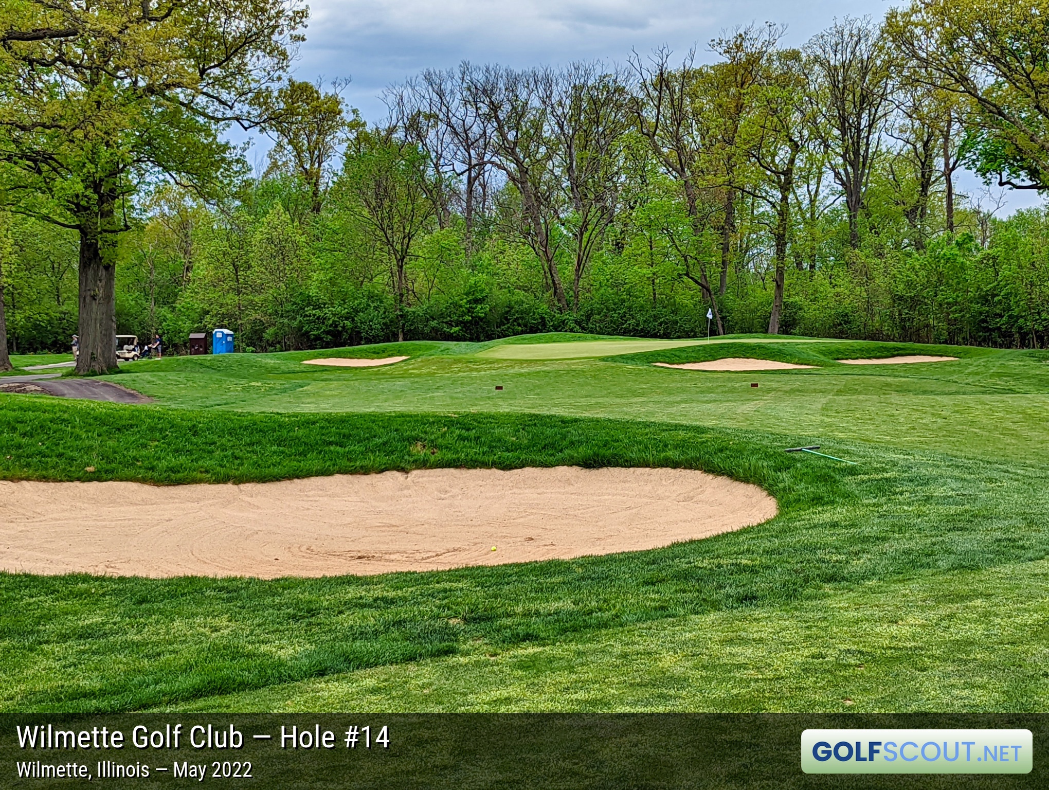 Photo of hole #14 at Wilmette Golf Club in Wilmette, Illinois. 