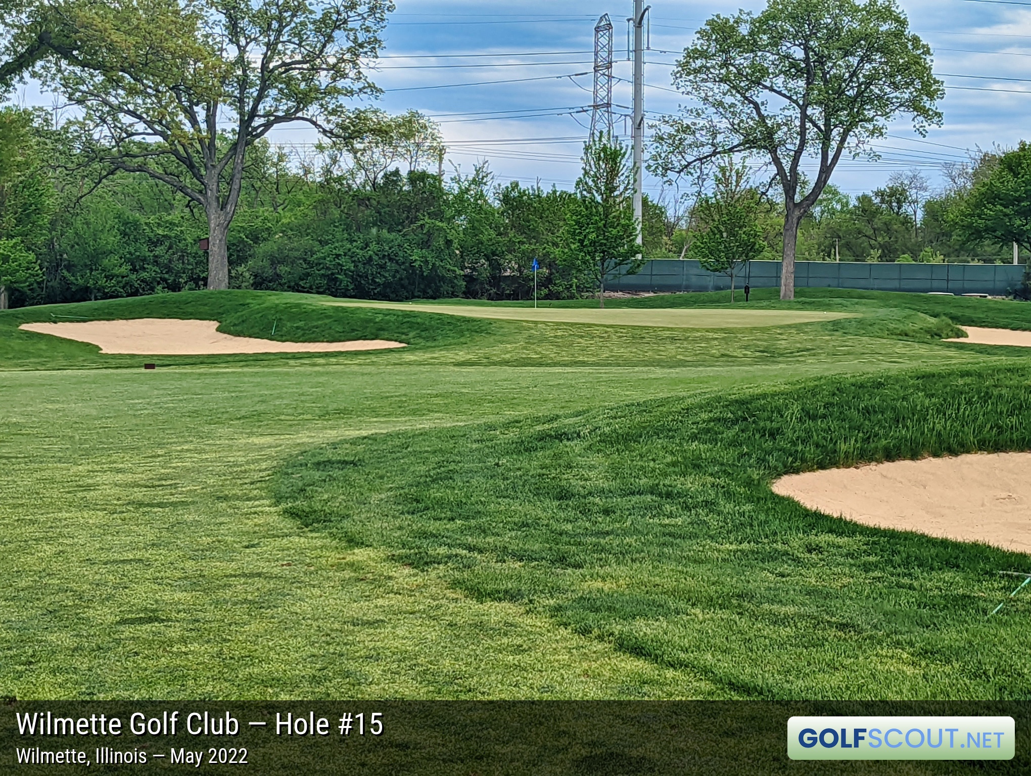 Photo of hole #15 at Wilmette Golf Club in Wilmette, Illinois. 