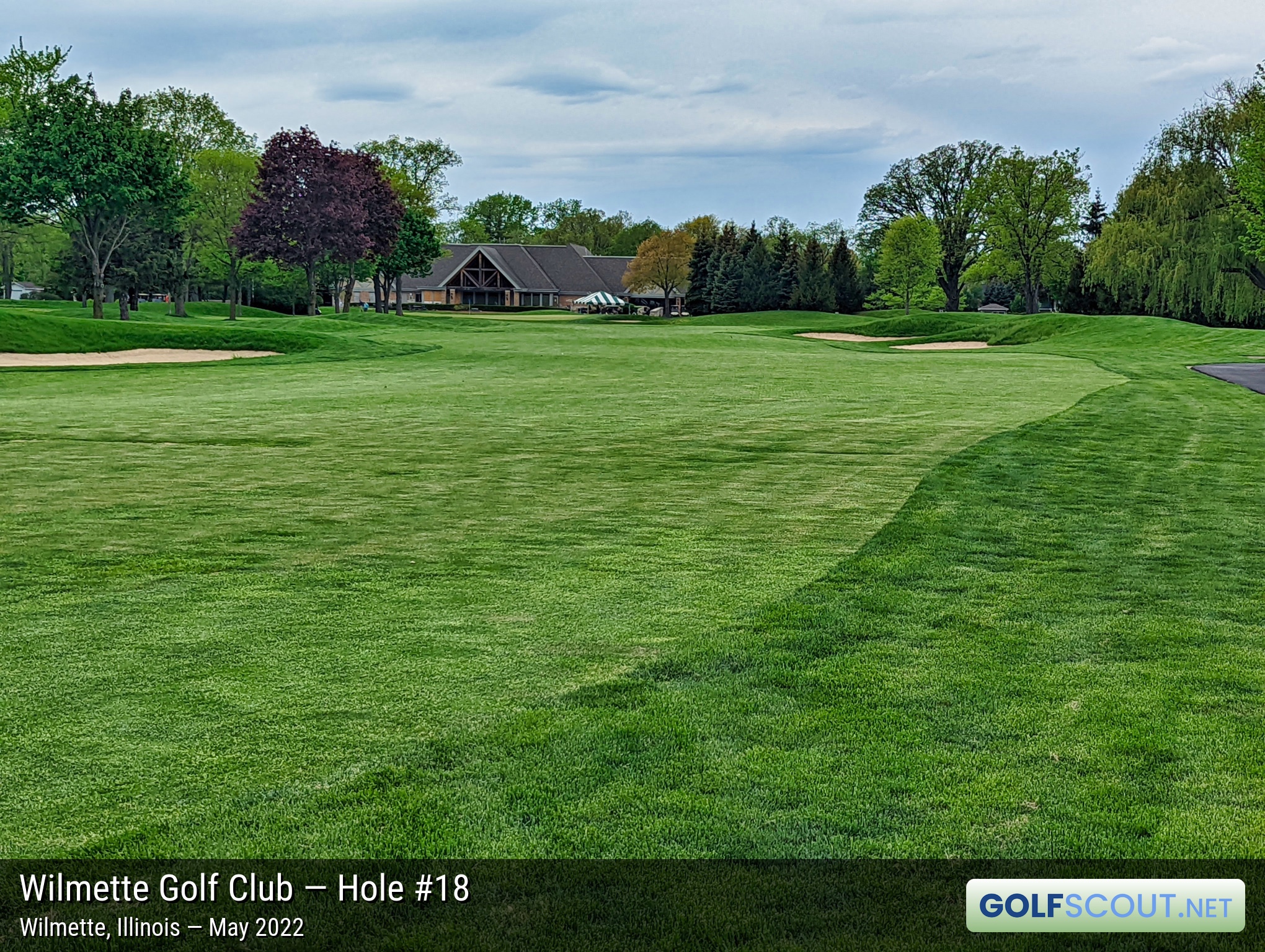 Photo of hole #18 at Wilmette Golf Club in Wilmette, Illinois. 