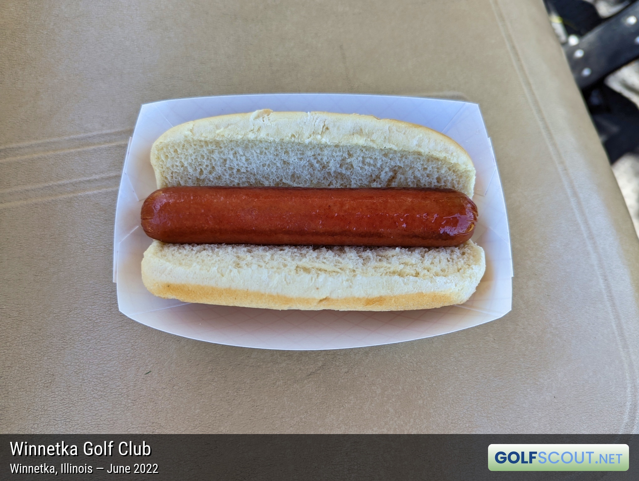 Photo of the food and dining at Winnetka Golf Club in Winnetka, Illinois. Photo of the hot dog at Winnetka Golf Club in Winnetka, Illinois.