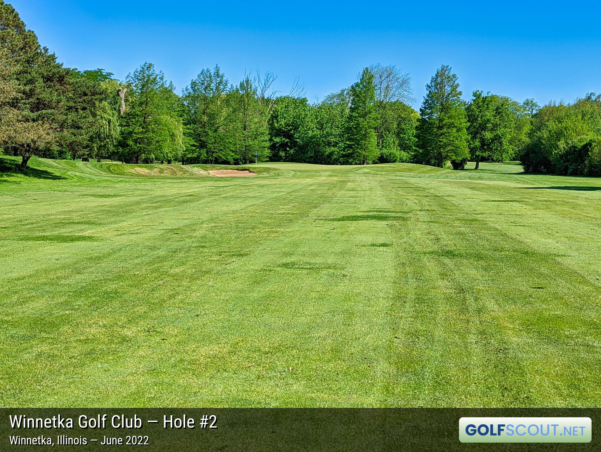 Photo of hole #2 at Winnetka Golf Club in Winnetka, Illinois. 