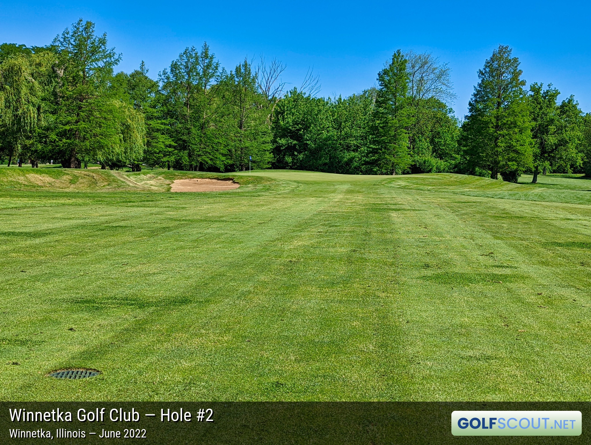 Photo of hole #2 at Winnetka Golf Club in Winnetka, Illinois. 