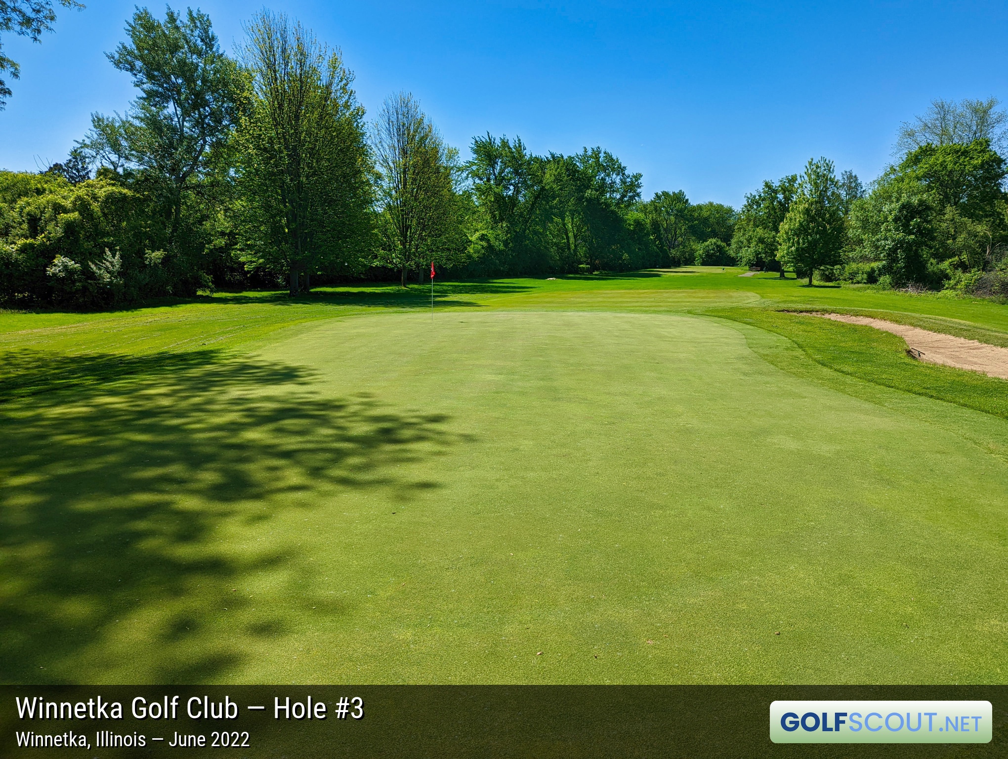 Photo of hole #3 at Winnetka Golf Club in Winnetka, Illinois. 