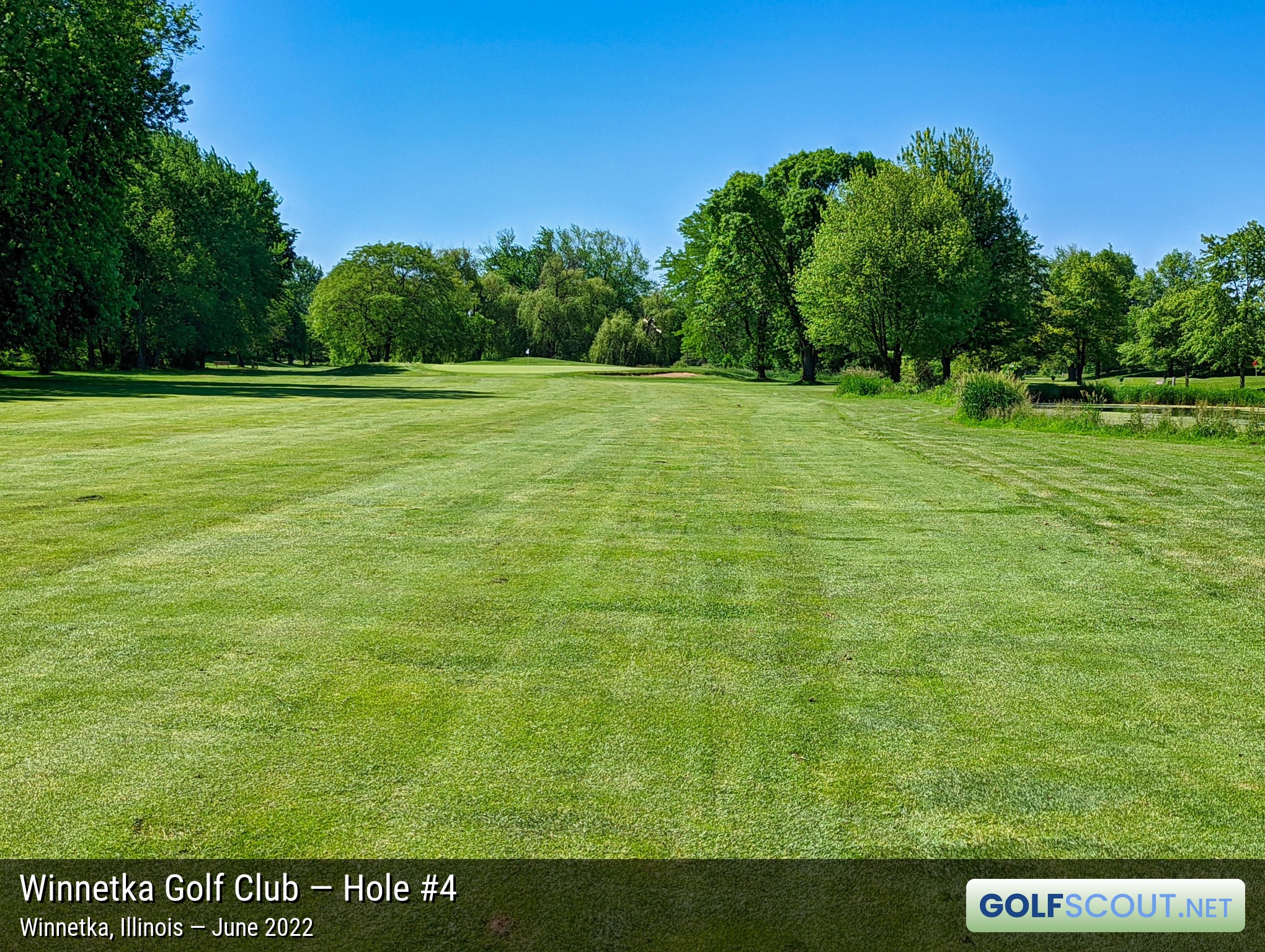 Photo of hole #4 at Winnetka Golf Club in Winnetka, Illinois. 