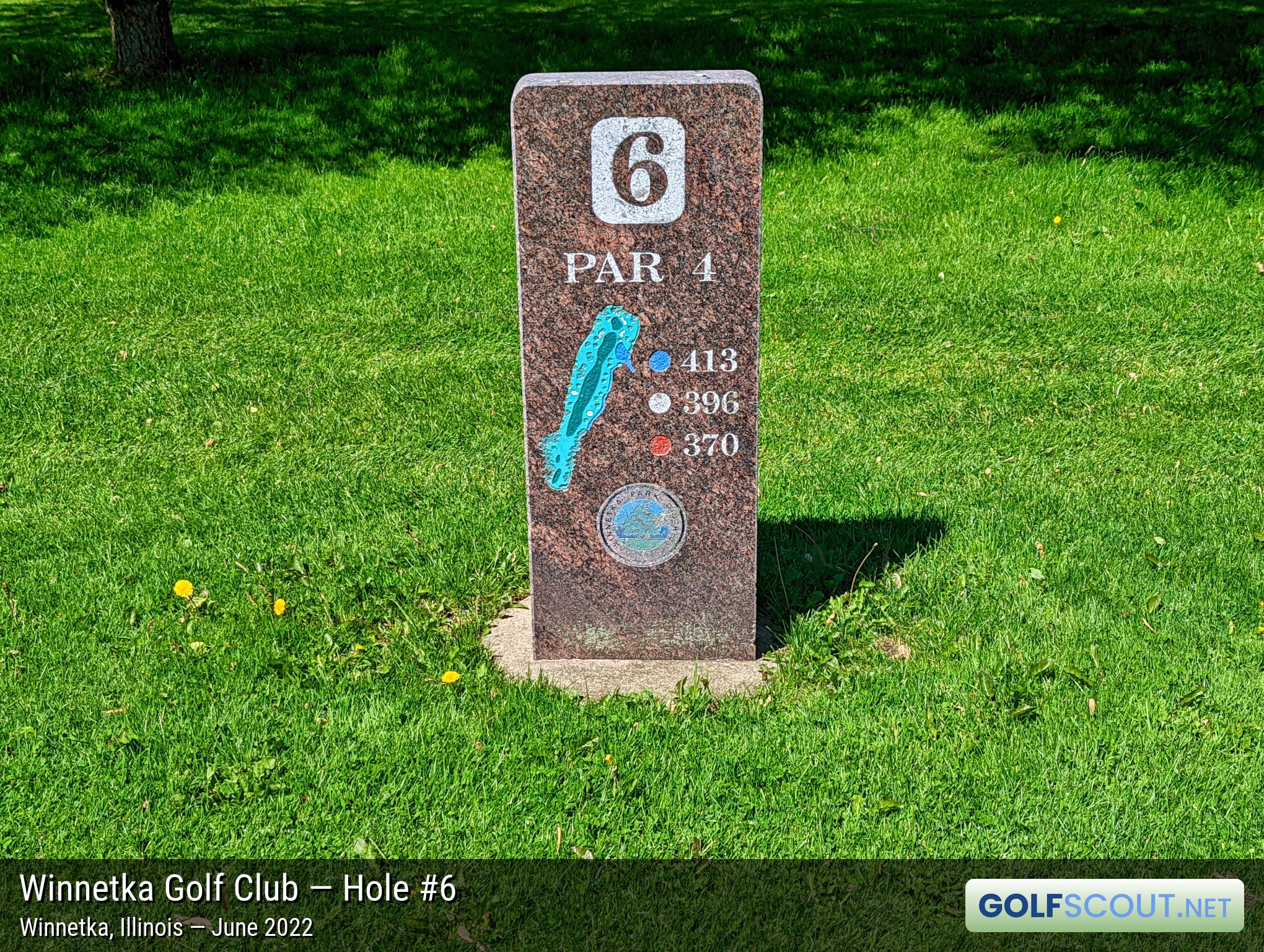 Photo of hole #6 at Winnetka Golf Club in Winnetka, Illinois. 