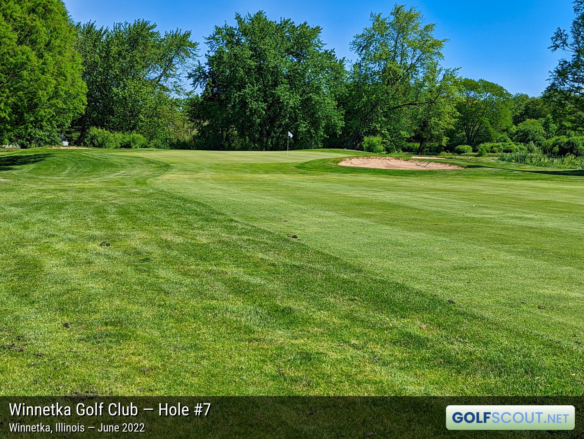 Photo of hole #7 at Winnetka Golf Club in Winnetka, Illinois. 