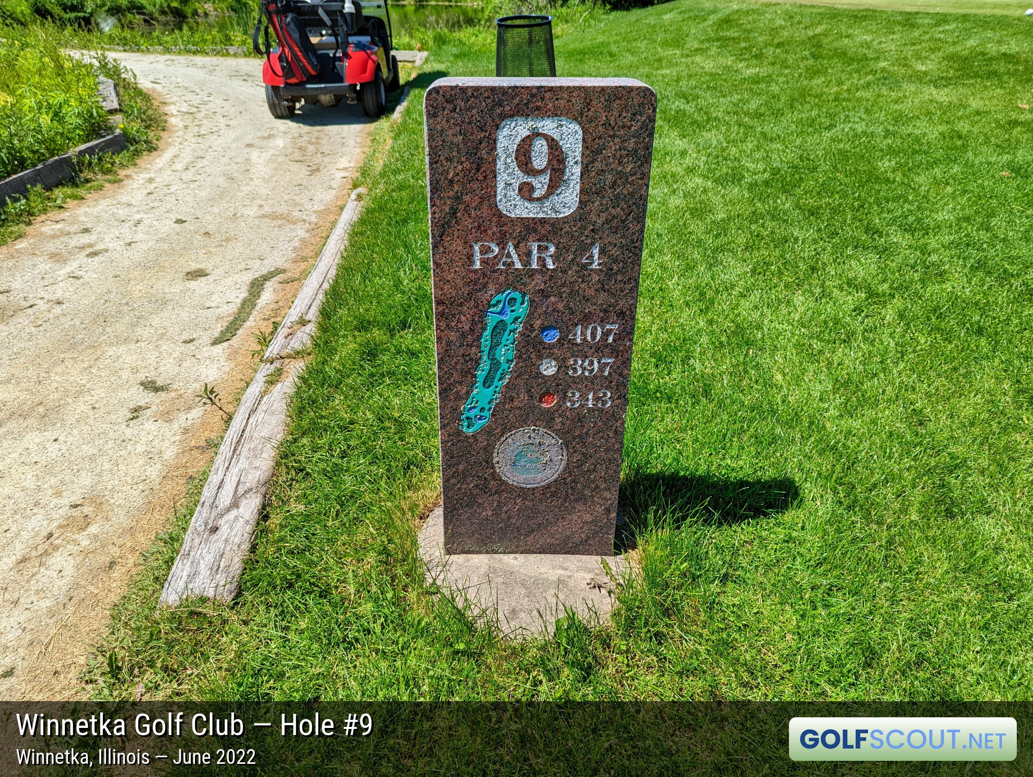 Photo of hole #9 at Winnetka Golf Club in Winnetka, Illinois. 