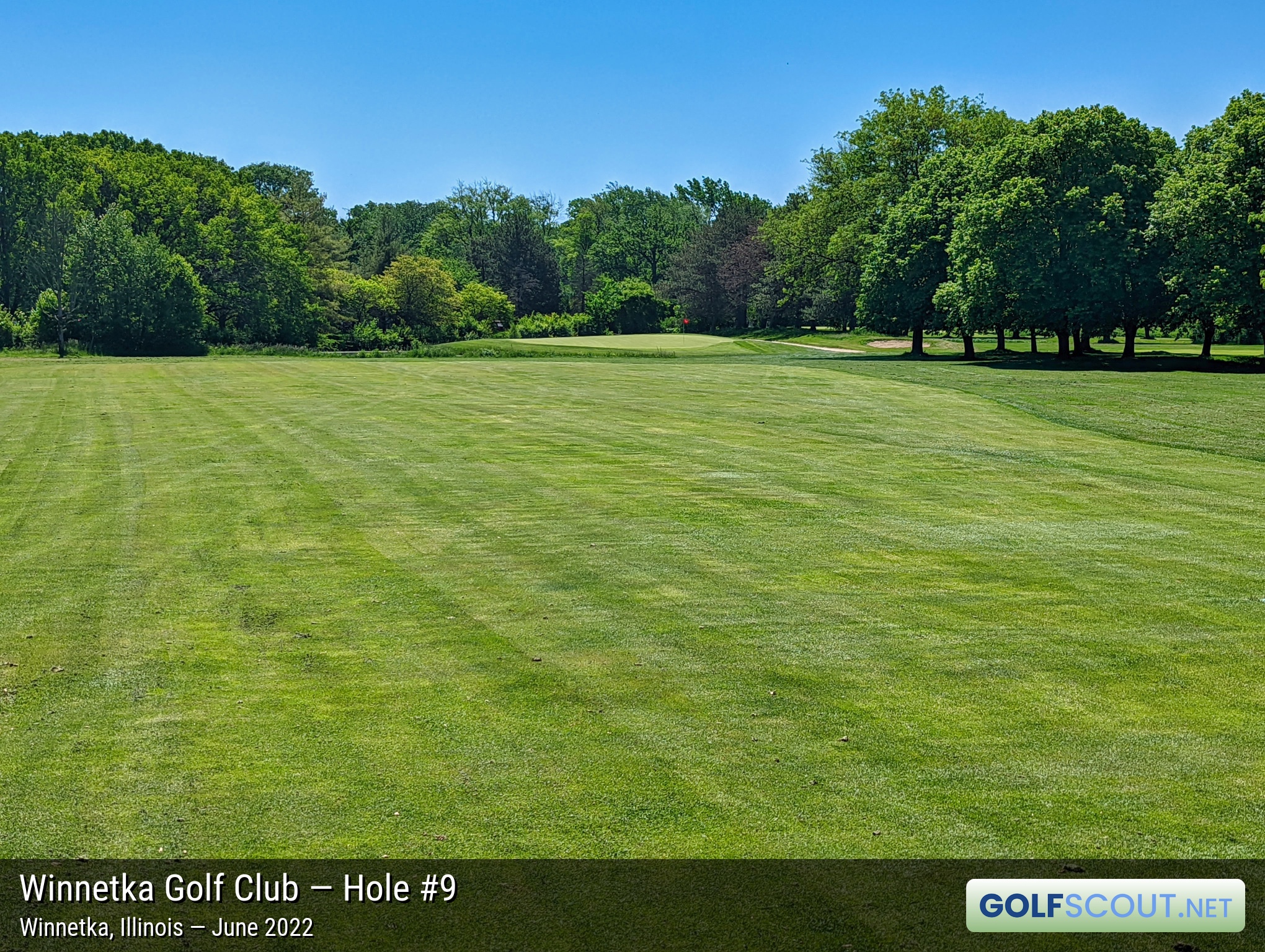 Photo of hole #9 at Winnetka Golf Club in Winnetka, Illinois. 