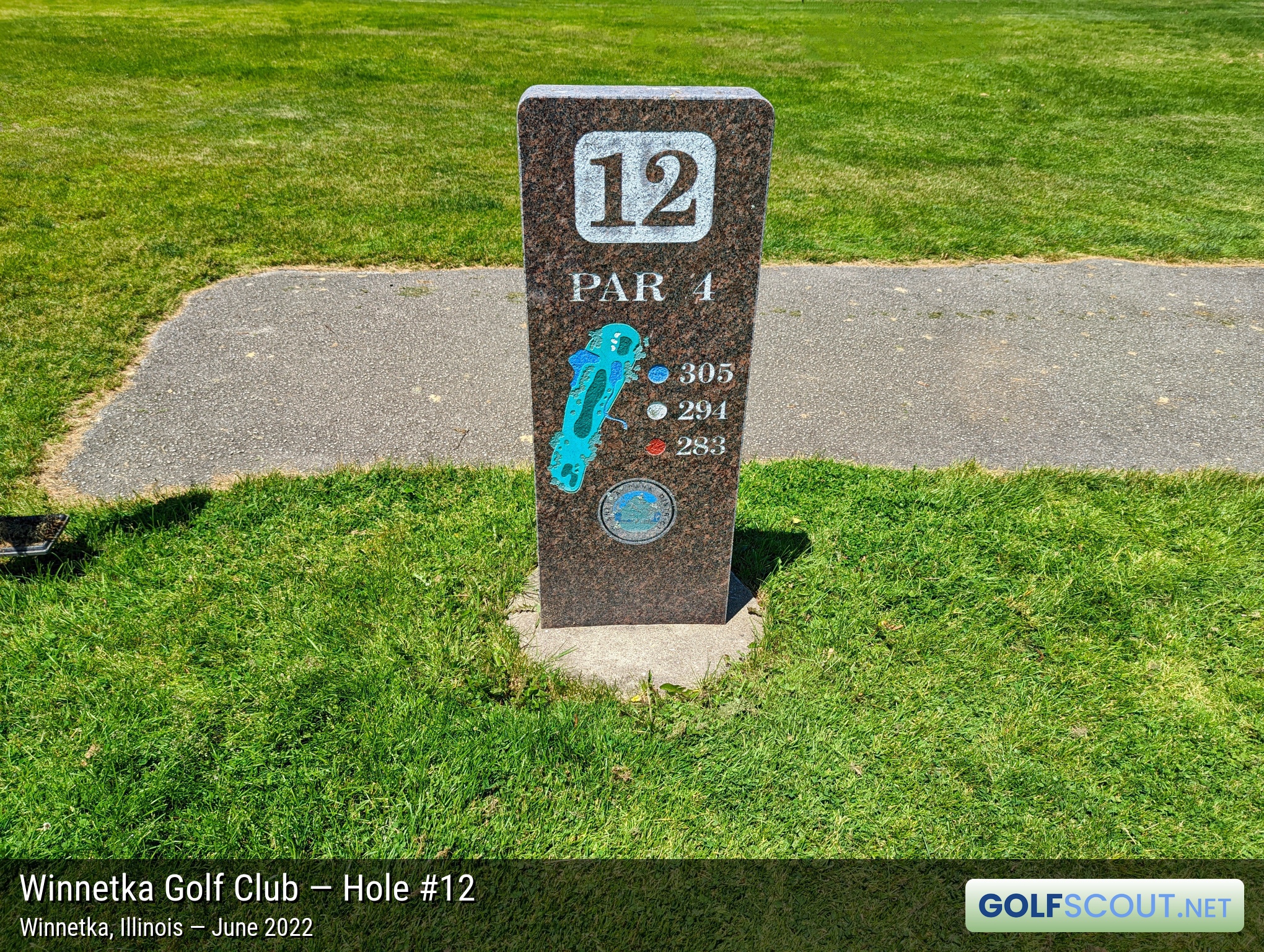 Photo of hole #12 at Winnetka Golf Club in Winnetka, Illinois. 