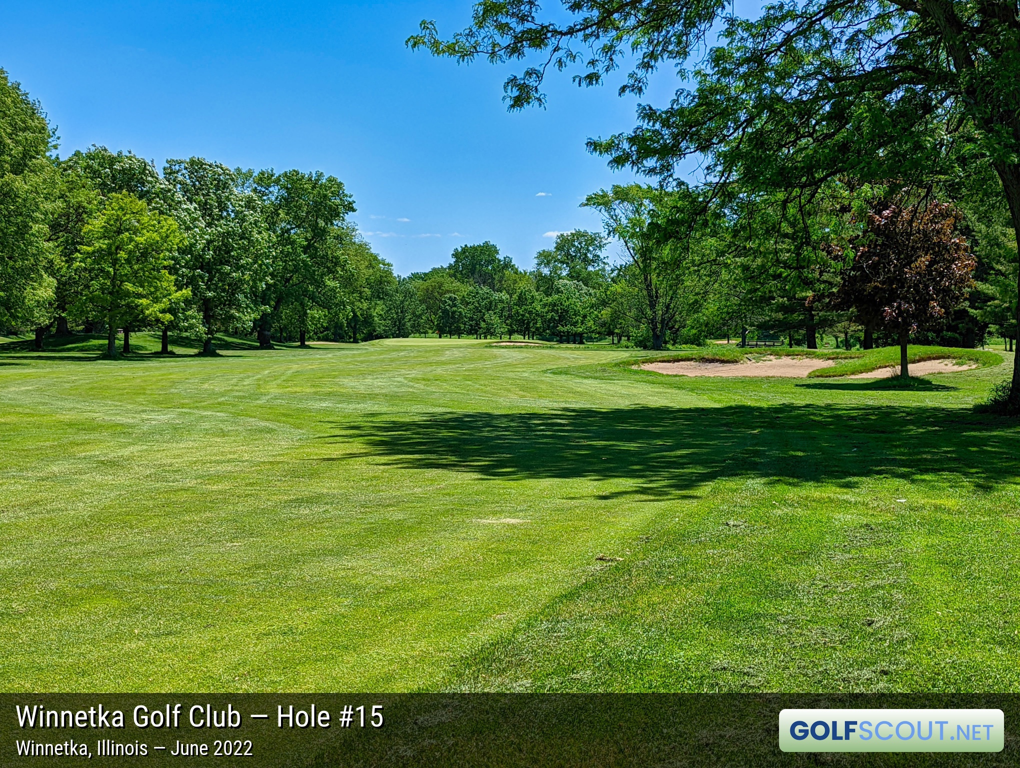 Photo of hole #15 at Winnetka Golf Club in Winnetka, Illinois. 