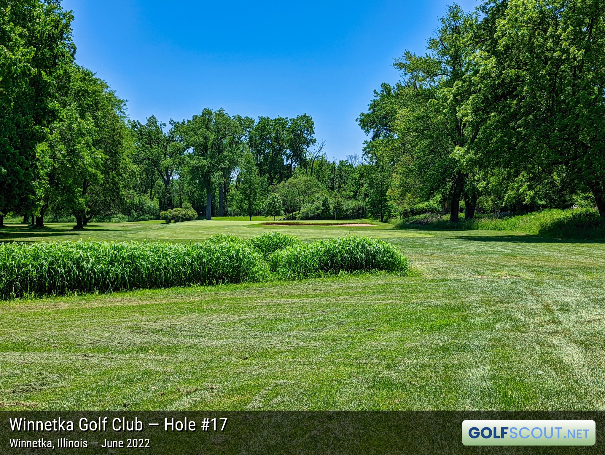 Photo of hole #17 at Winnetka Golf Club in Winnetka, Illinois. 
