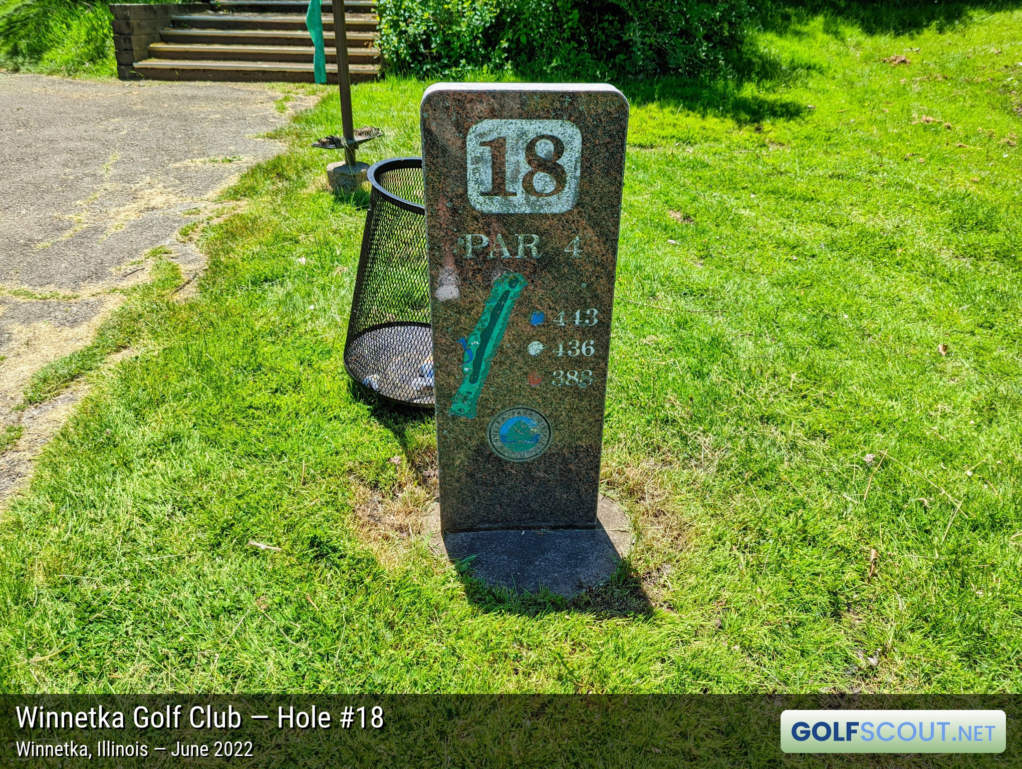 Photo of hole #18 at Winnetka Golf Club in Winnetka, Illinois. 