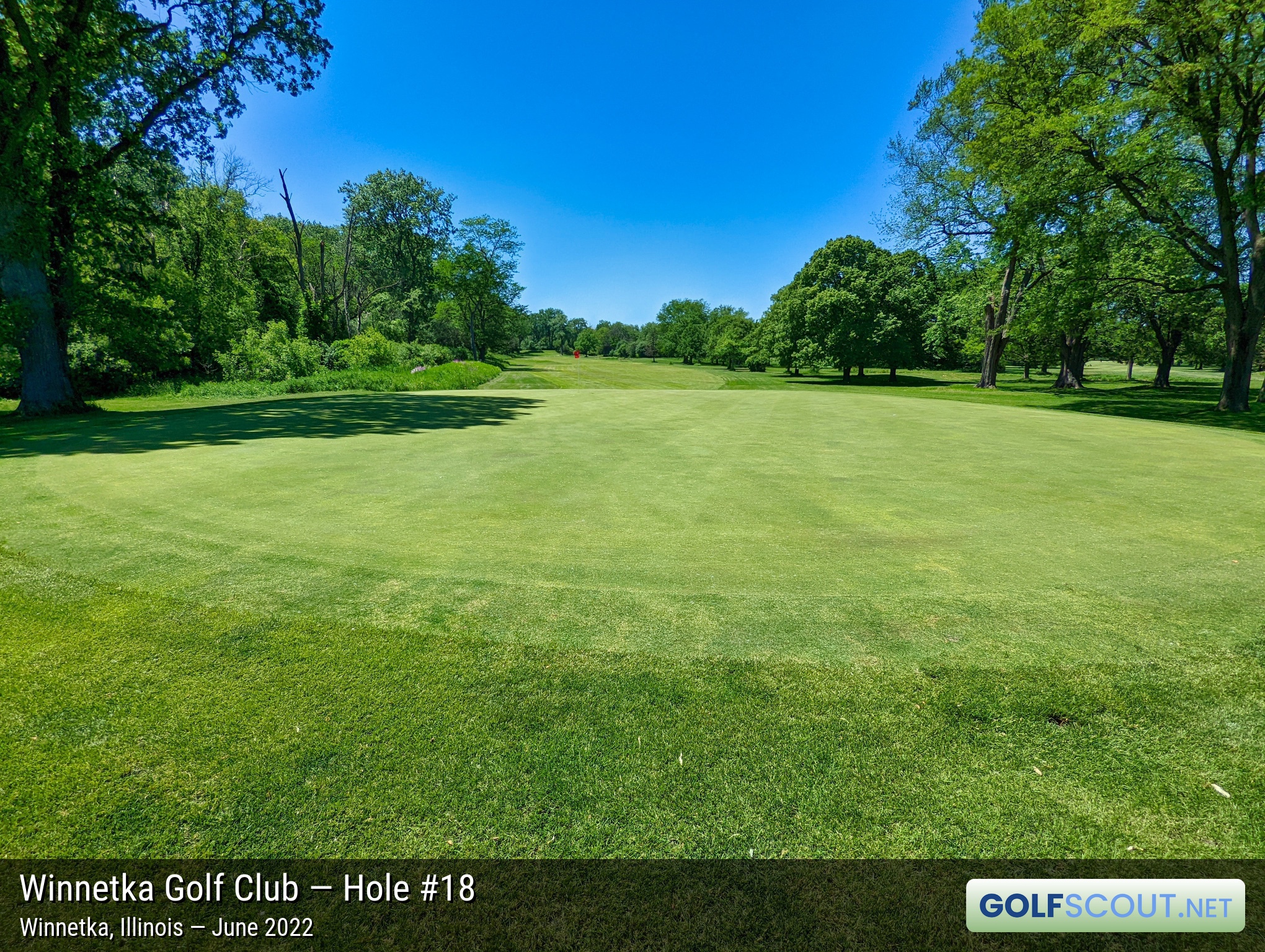 Photo of hole #18 at Winnetka Golf Club in Winnetka, Illinois. 