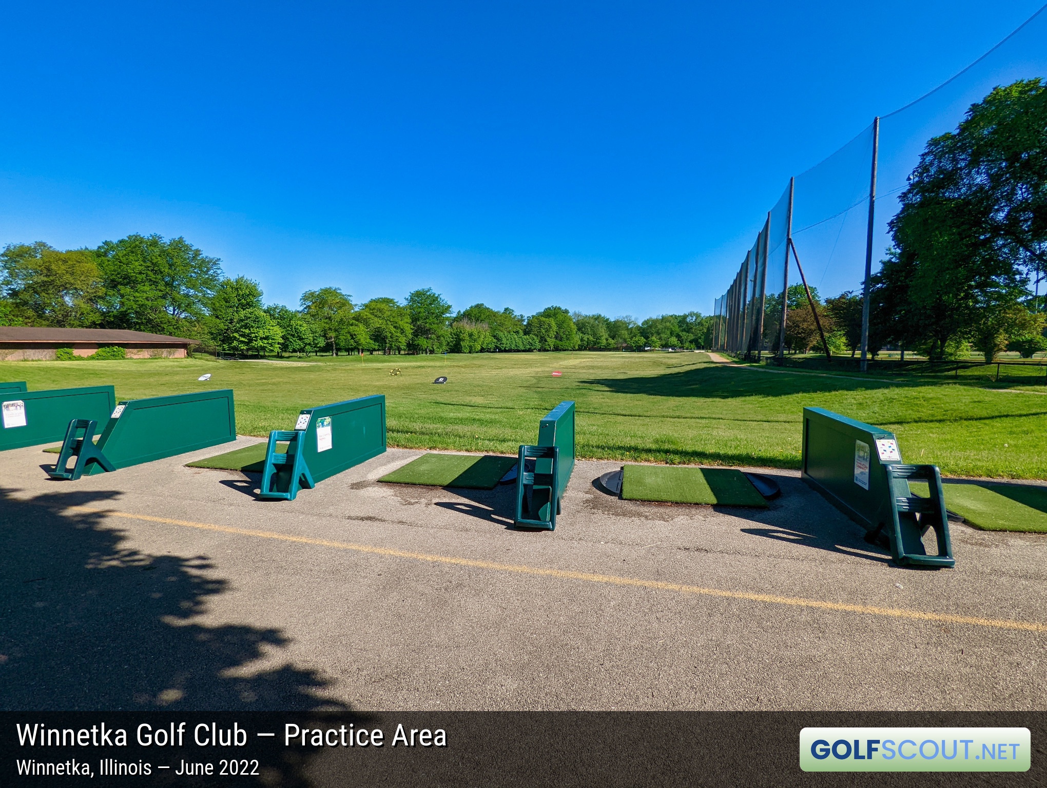 Photo of the practice area at Winnetka Golf Club in Winnetka, Illinois. 