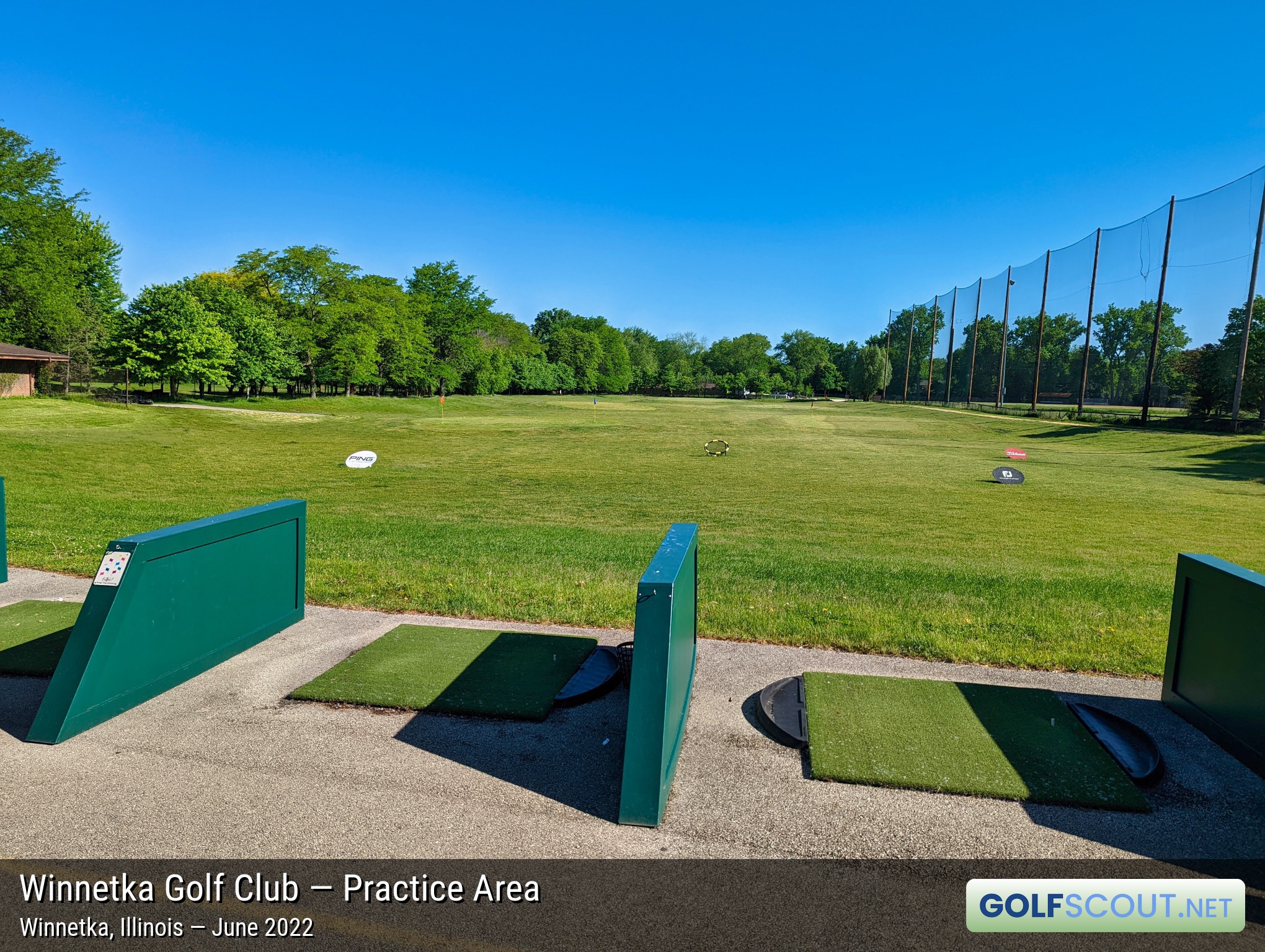 Photo of the practice area at Winnetka Golf Club in Winnetka, Illinois. 